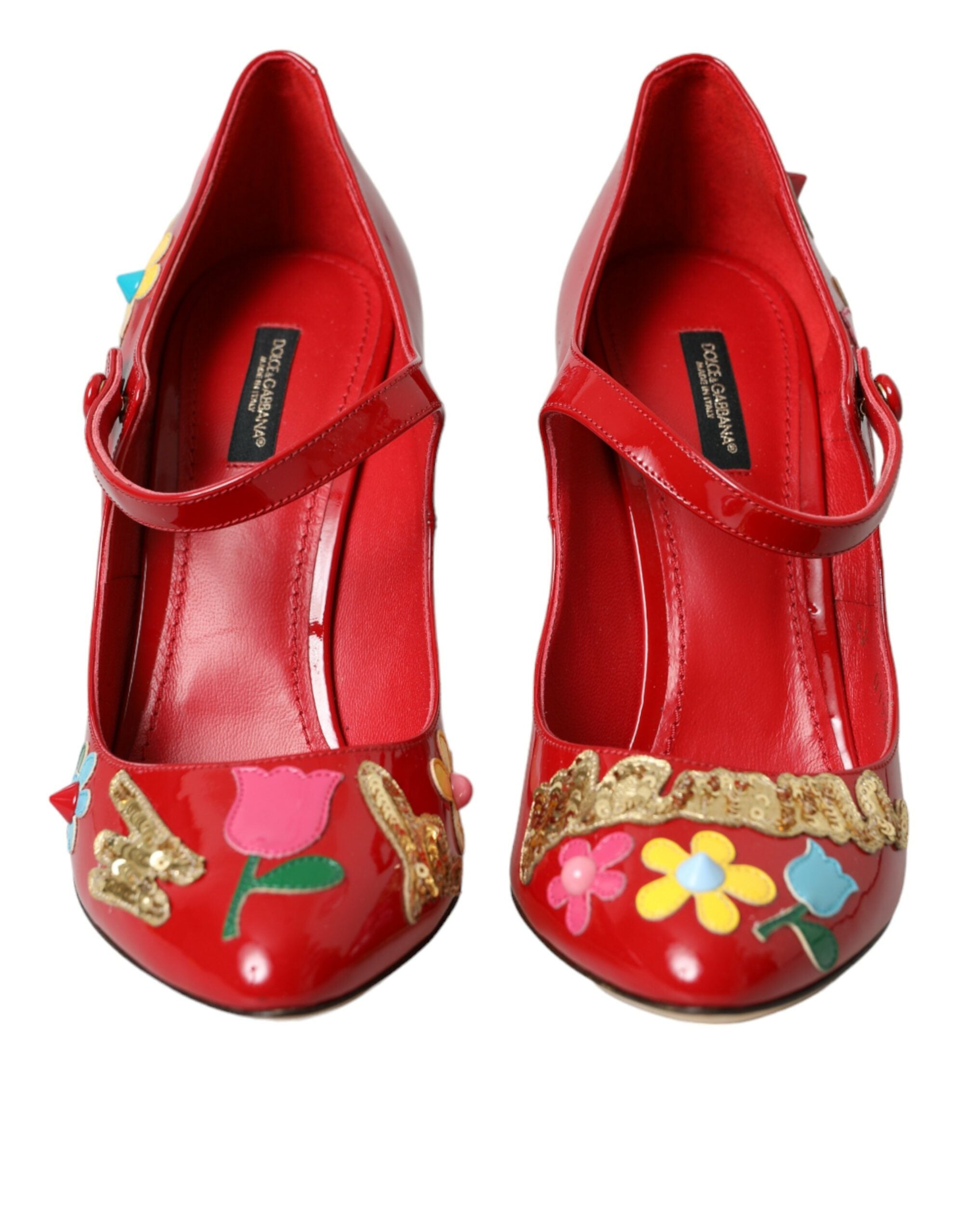 Dolce &amp; Gabbana Червени кожени обувки Mary Jane Pumps Heels