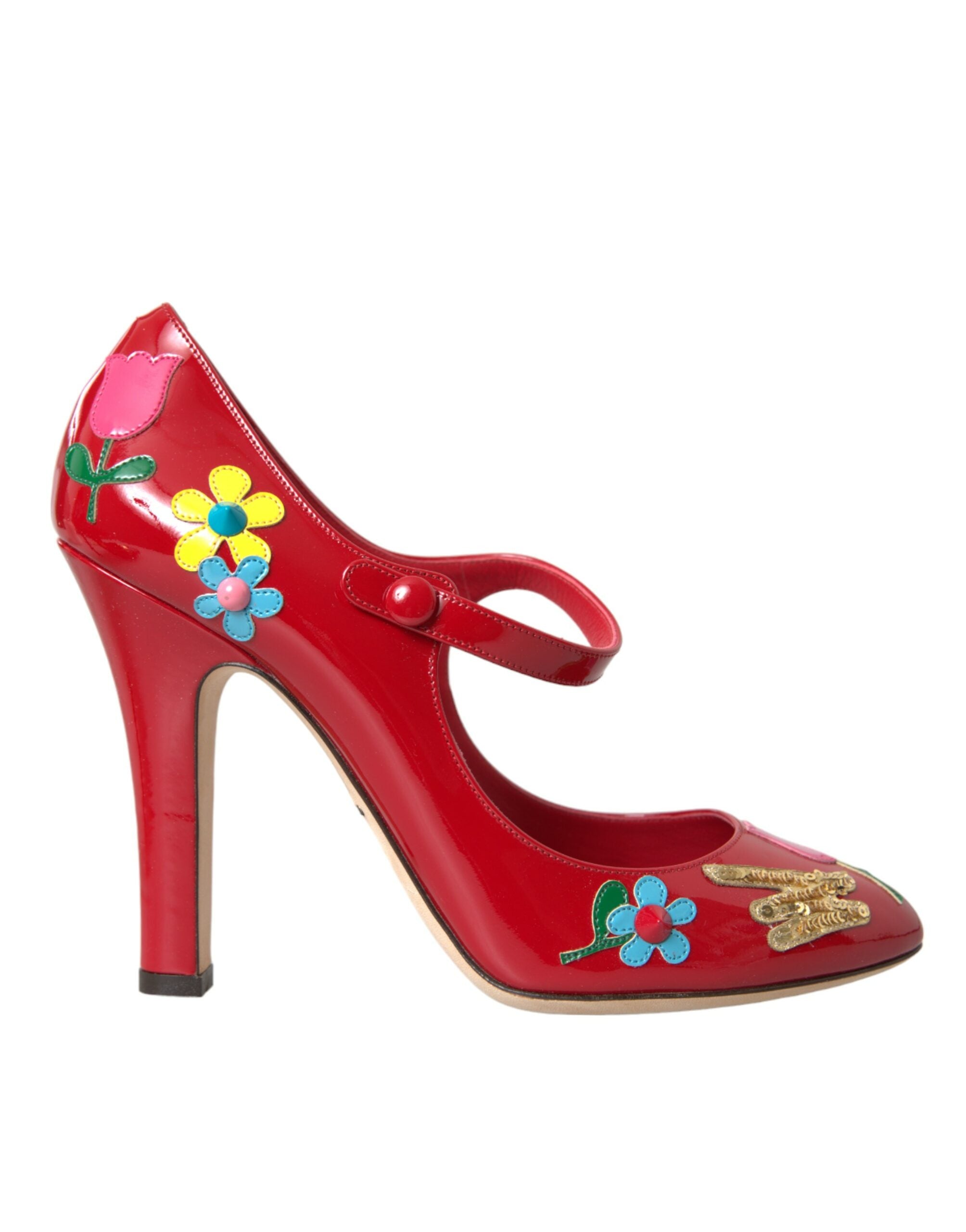 Dolce &amp; Gabbana Червени кожени обувки Mary Jane Pumps Heels