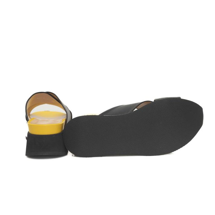 Дамски чехли Cerruti 1881 Black Leather Women Slippers Insole View