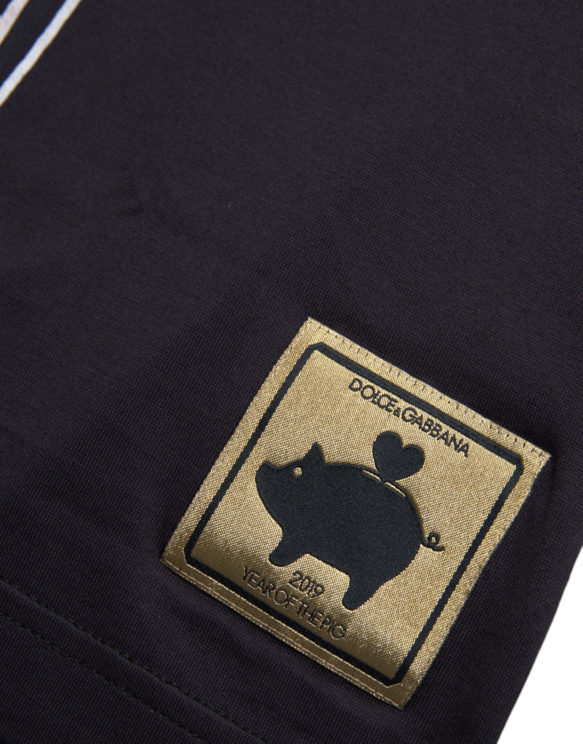 Мъжка черна тениска Dolce & Gabbana Sicily Pig Cotton T-shirt