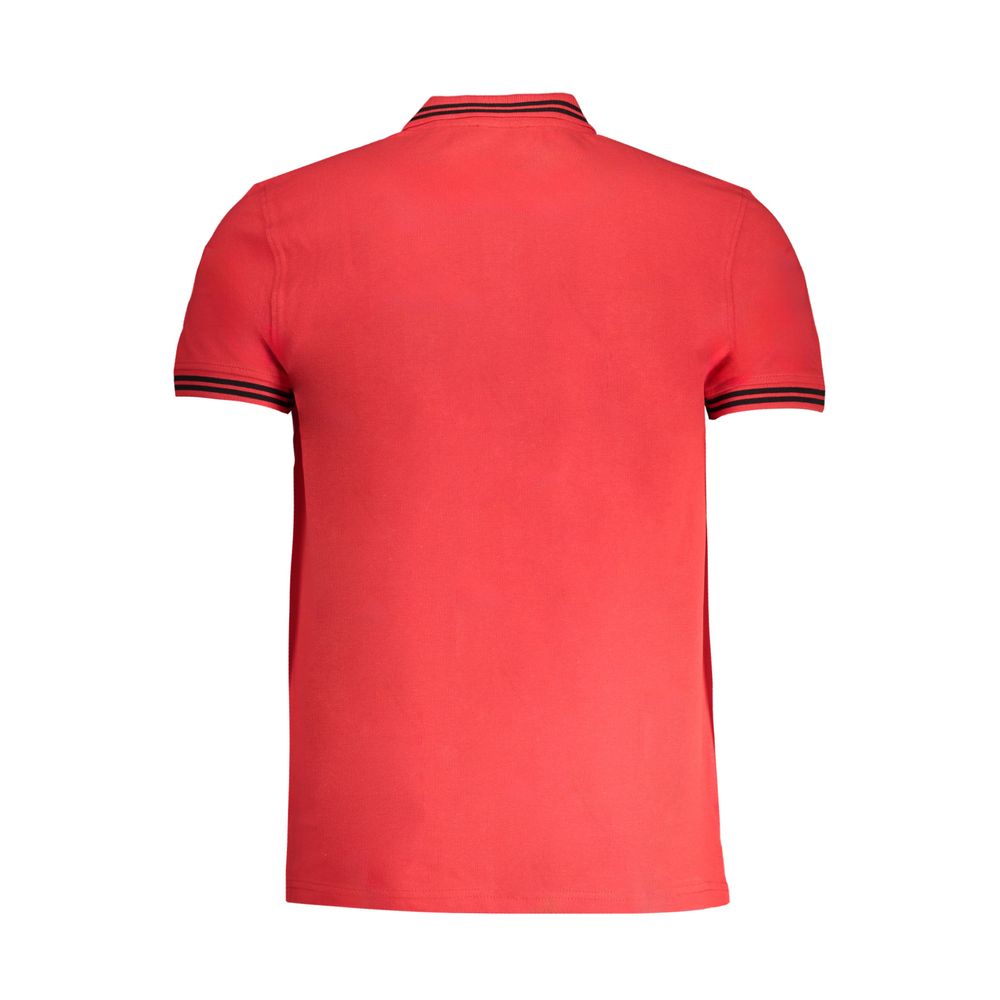 Мъжка поло тениска в червено Men's polo Cavalli Class QXT64Y KB002 02000 Red Back view