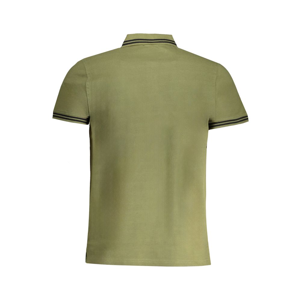 Мъжка поло тениска в зелено Men's polo Cavalli Class QXT64Y KB002 04050 Military Green Back view