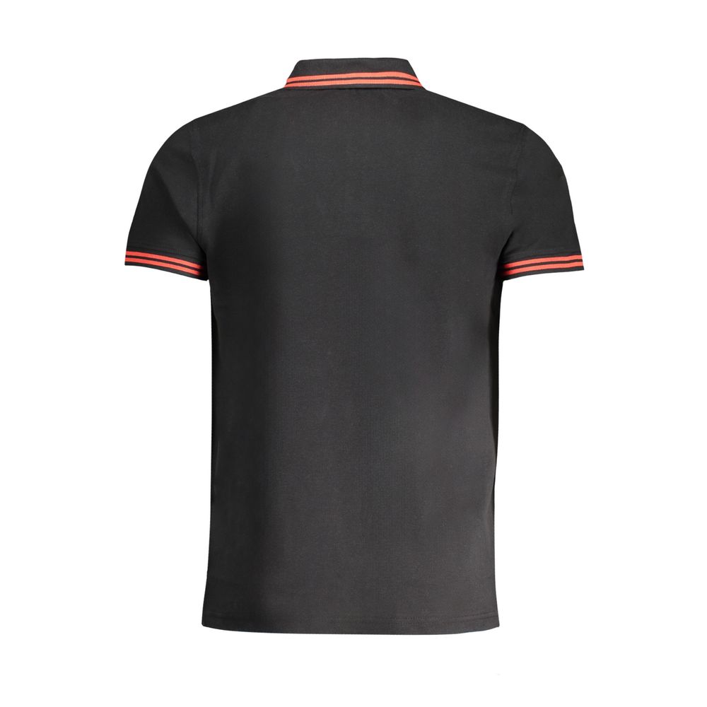 Мъжка поло тениска в черно и червено Men's polo Cavalli Class QXT64Y KB002 05051 Black/Red Front view