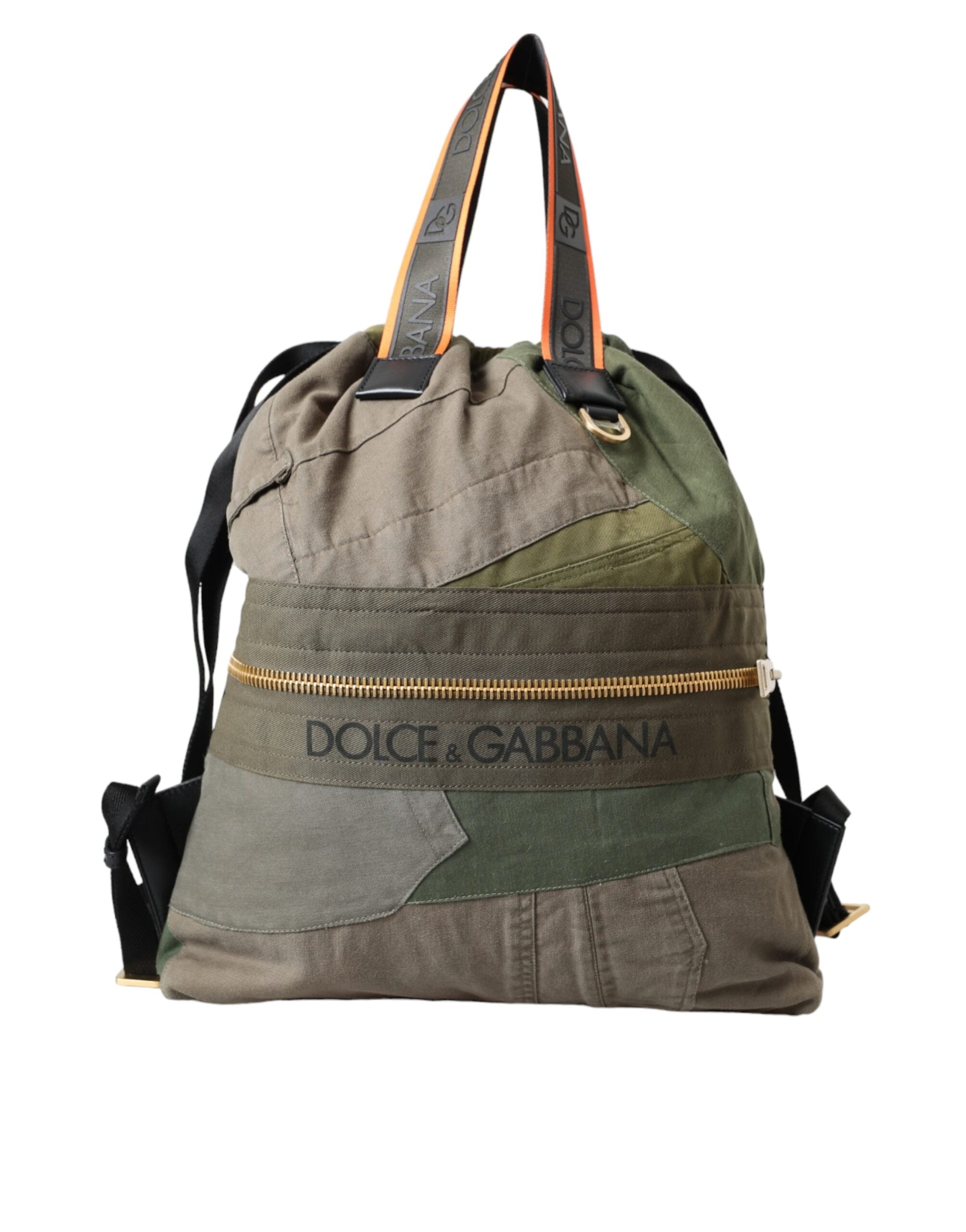 Dolce &amp; Gabbana Military Green Patchwork Rucksack Чанта за раница