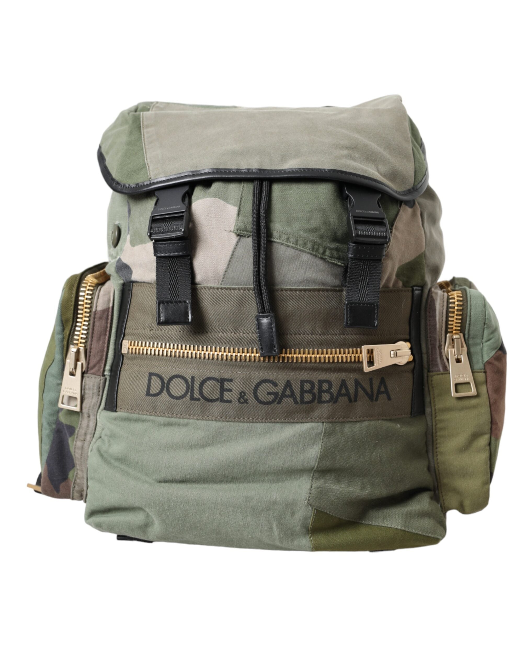 Dolce &amp; Gabbana Military Green Patchwork Rucksack Чанта за раница