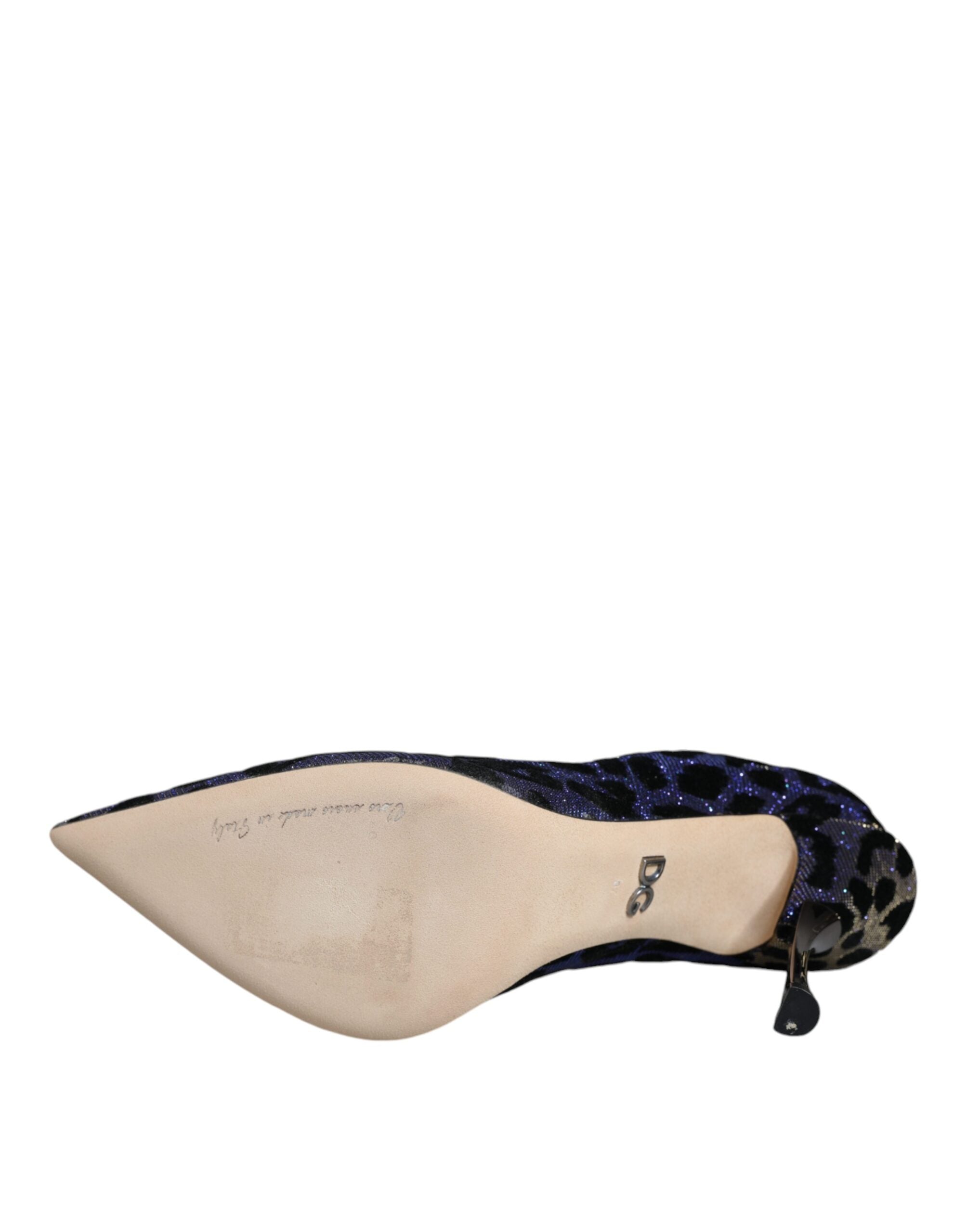 Dolce &amp; Gabbana Violet Leopard Lurex Обувки с високи токчета