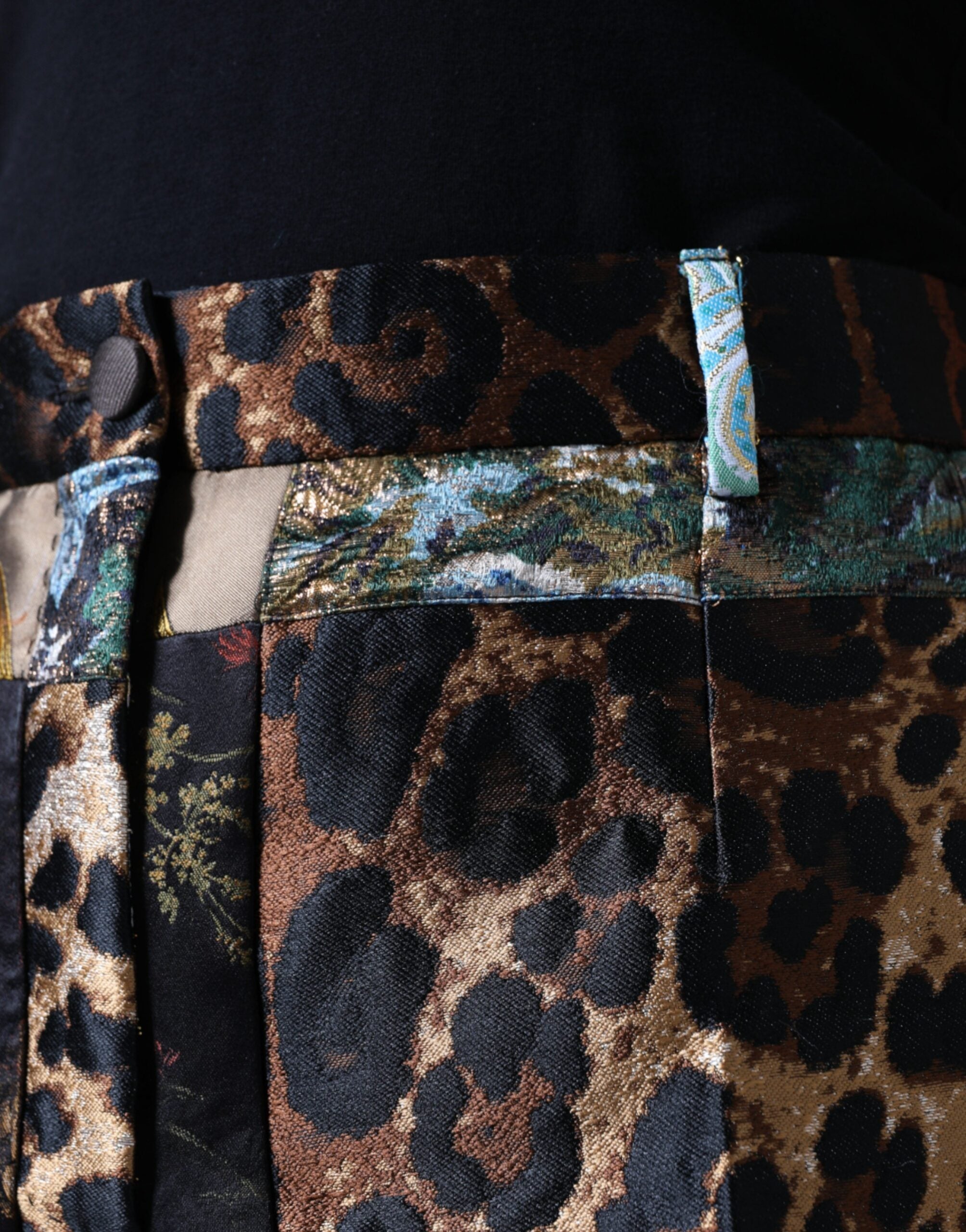 Dolce &amp; Gabbana многоцветен жакардов панталон с висока талия