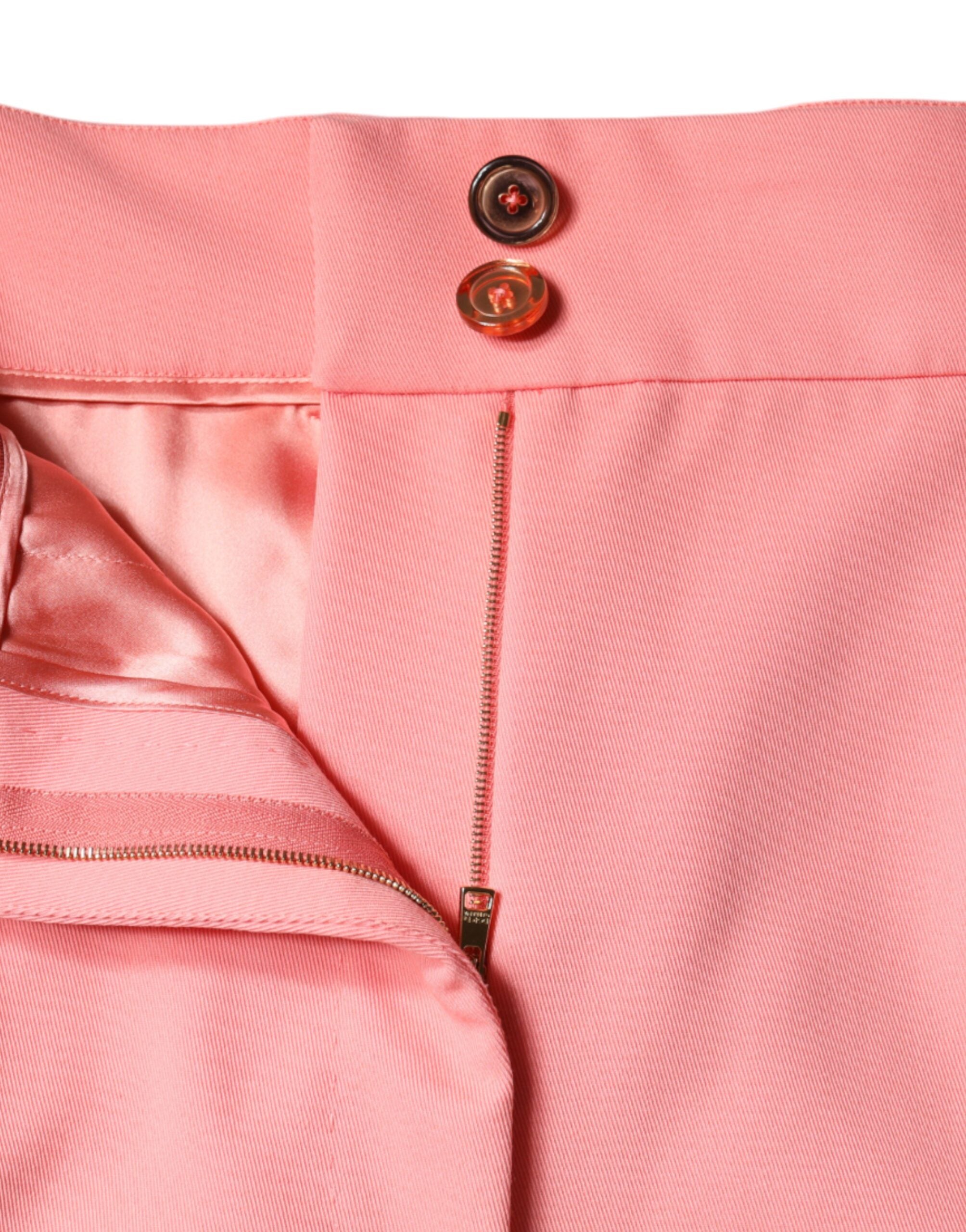 Dolce &amp; Gabbana розови полиестерни стеснени панталони с висока талия