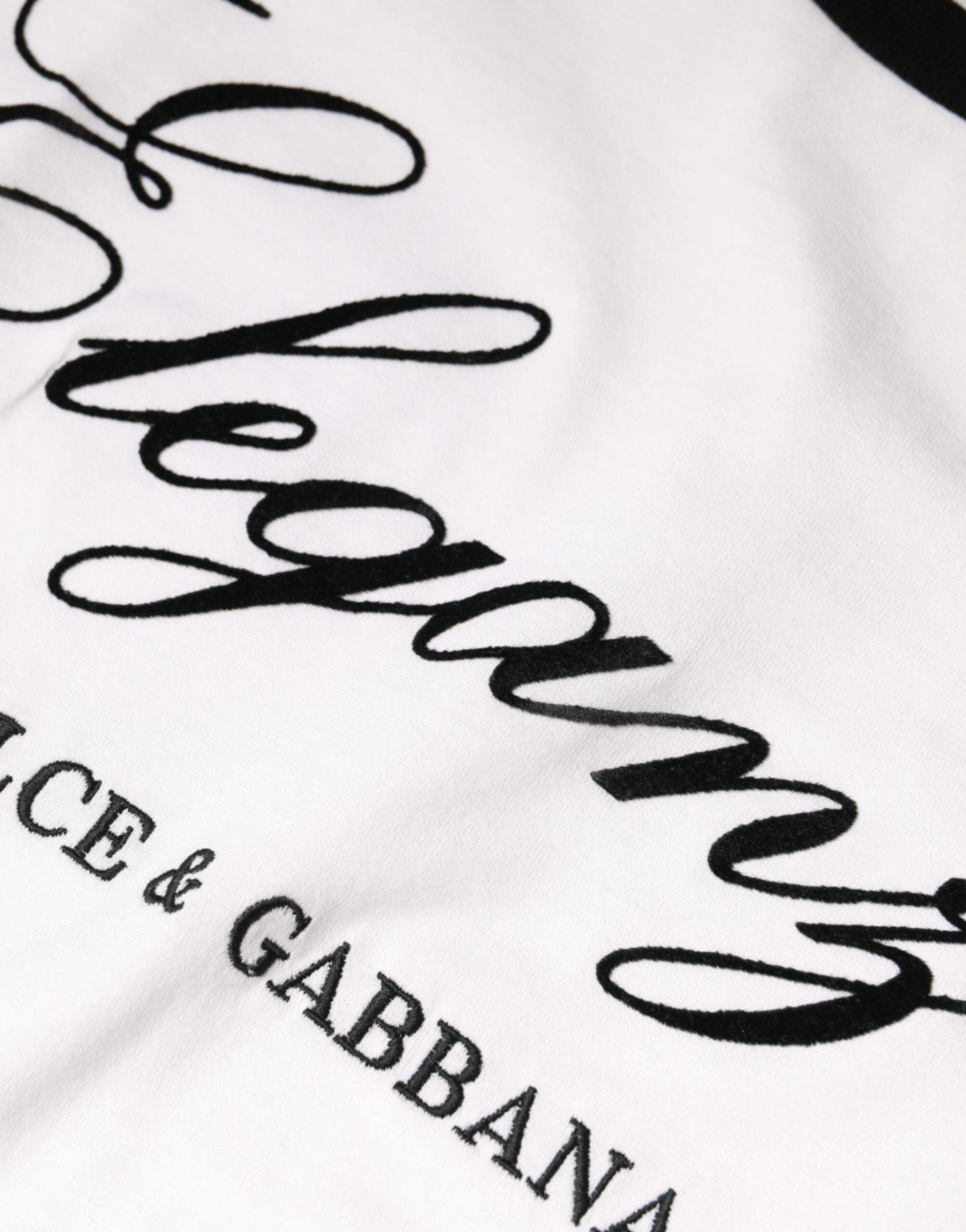 Памучна тениска с къси ръкави и бяла щампа Dolce &amp; Gabbana Eleganza