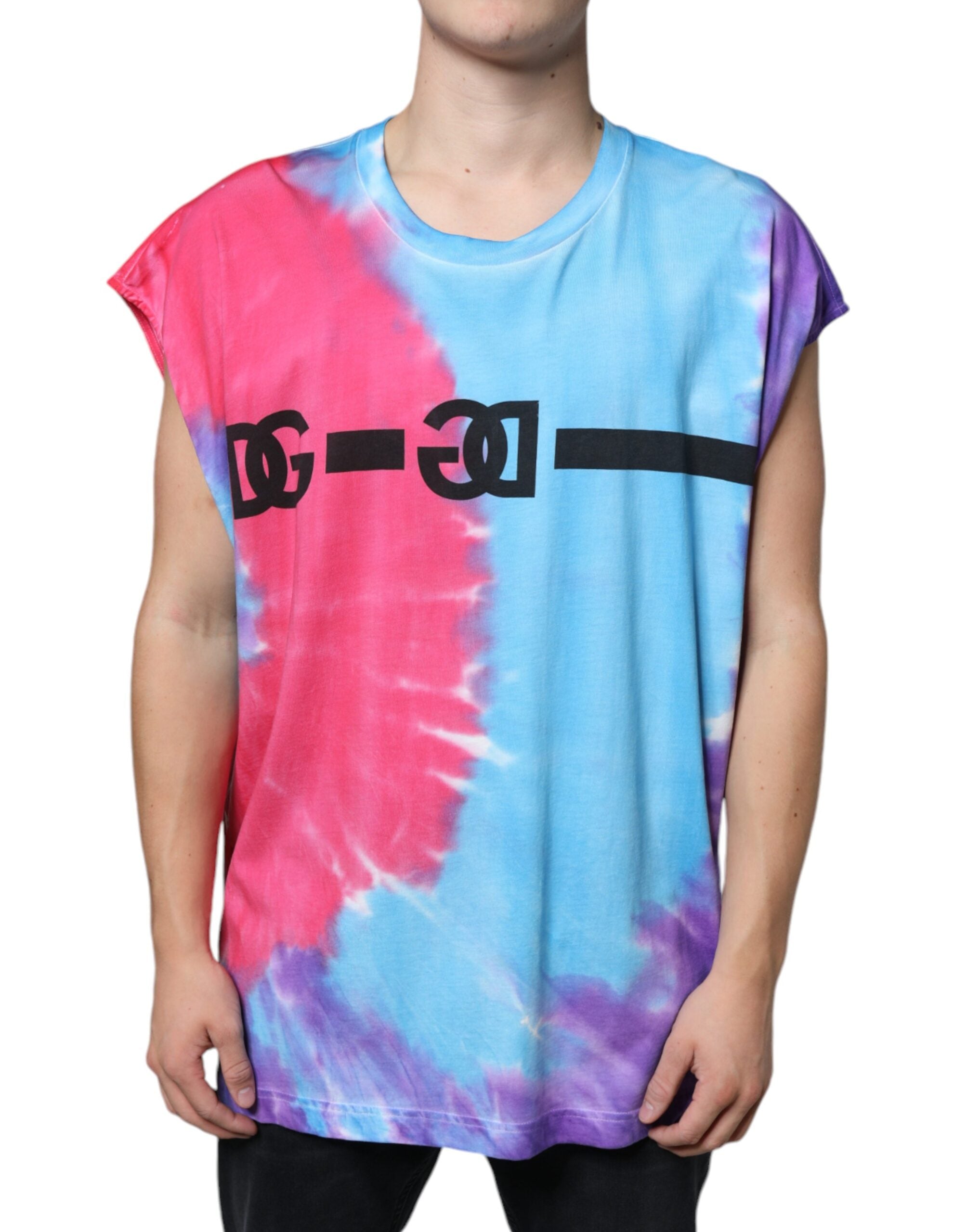 Многоцветна памучна тениска без ръкави Dolce &amp; Gabbana Tie Dye