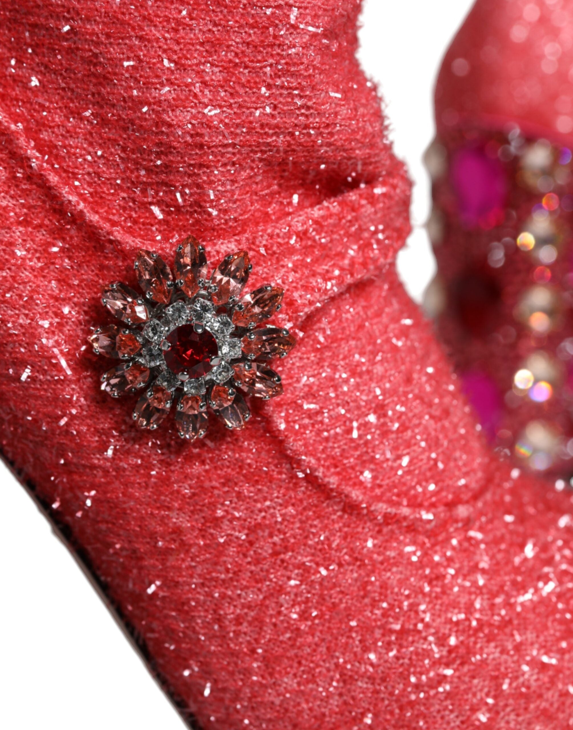 Обувки Dolce &amp; Gabbana Pink Crystal Lurex Fantasy High Boots