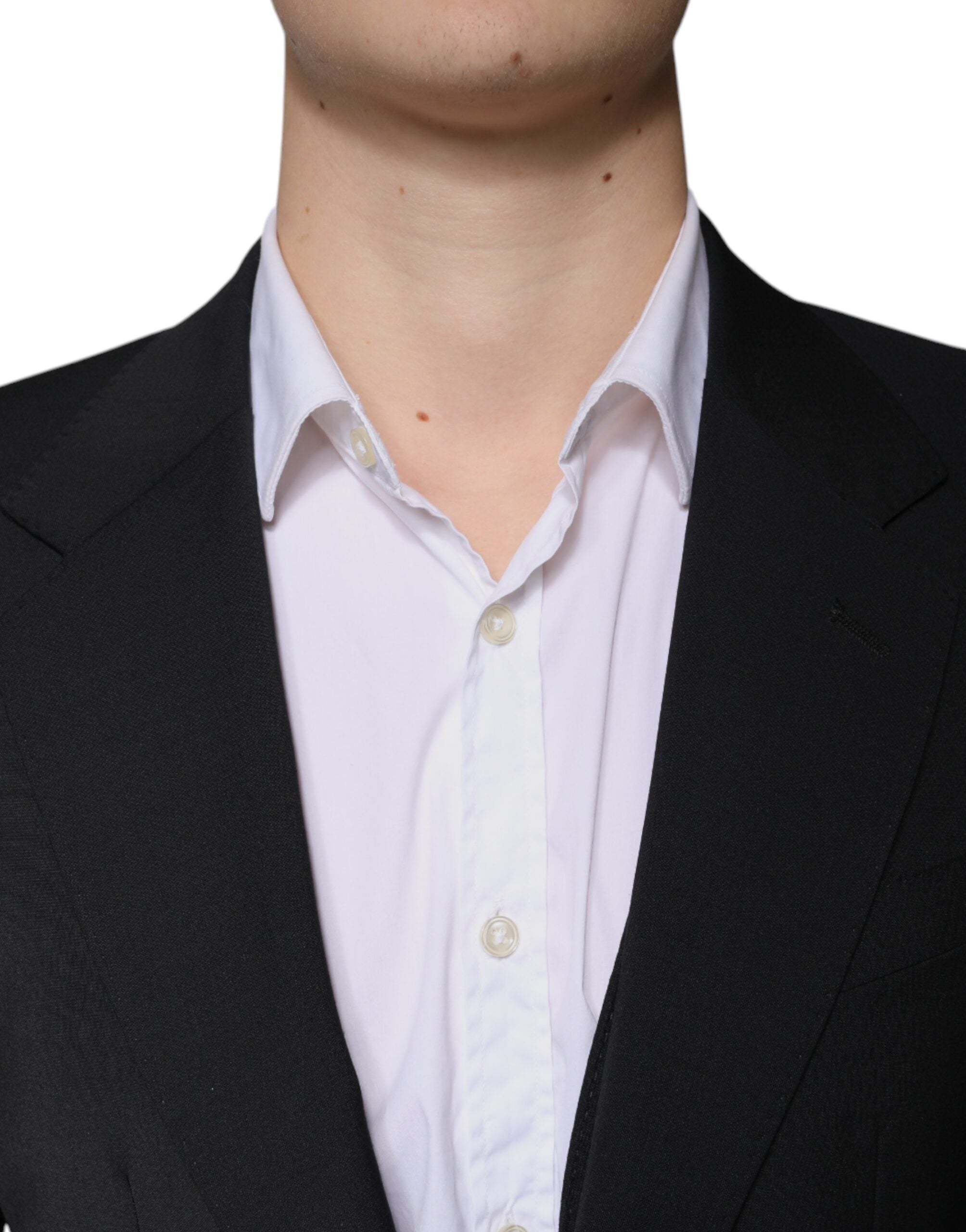Dolce &amp; Gabbana Черен вълнен официален мъжки костюм от 3 части Slim Fit