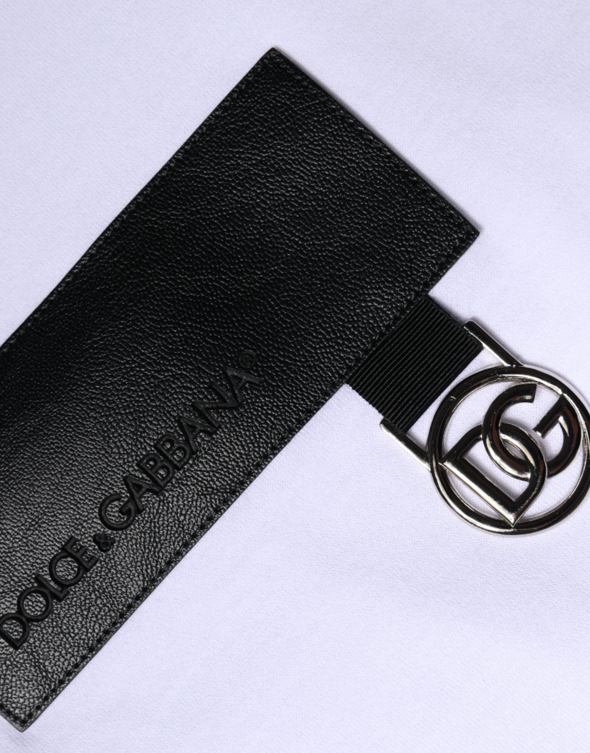 Памучна тениска с кръгло деколте в бяло лого на Dolce &amp; Gabbana