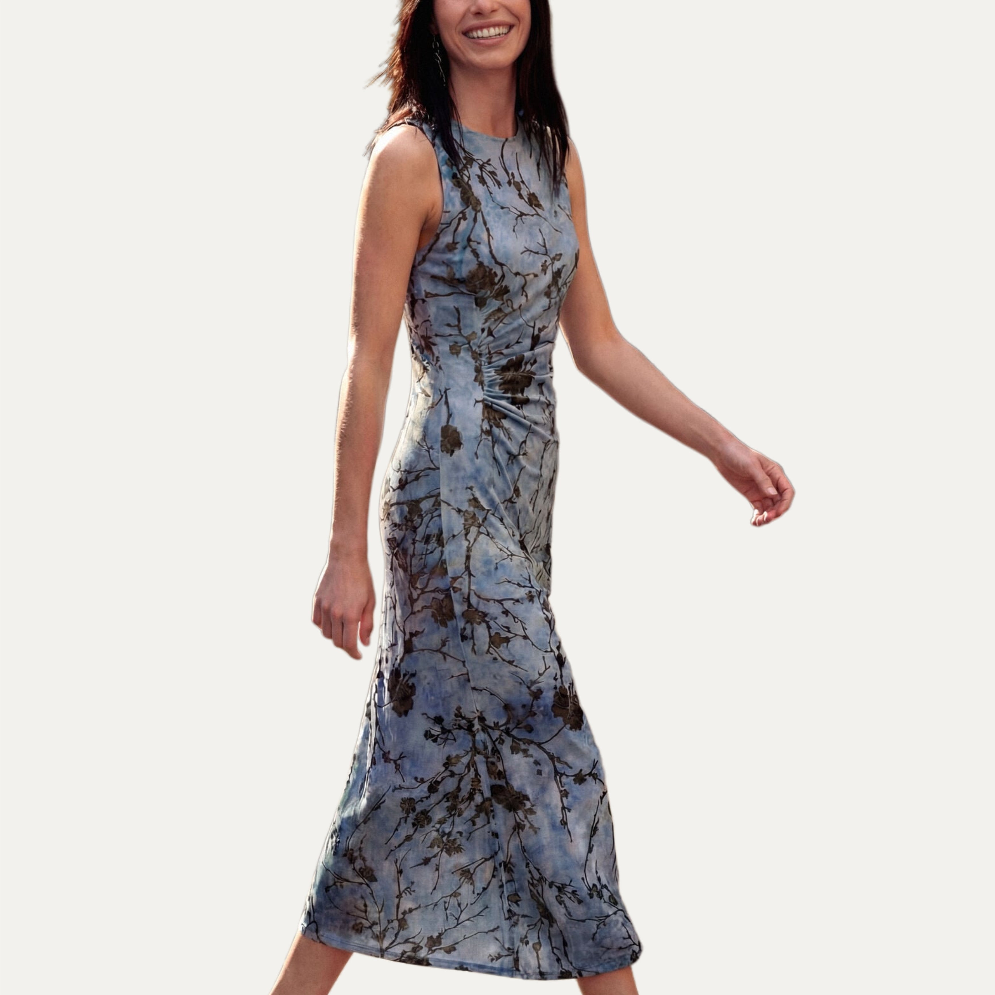 Синя дамска рокля Desigual 26SWVKX05003 Side view