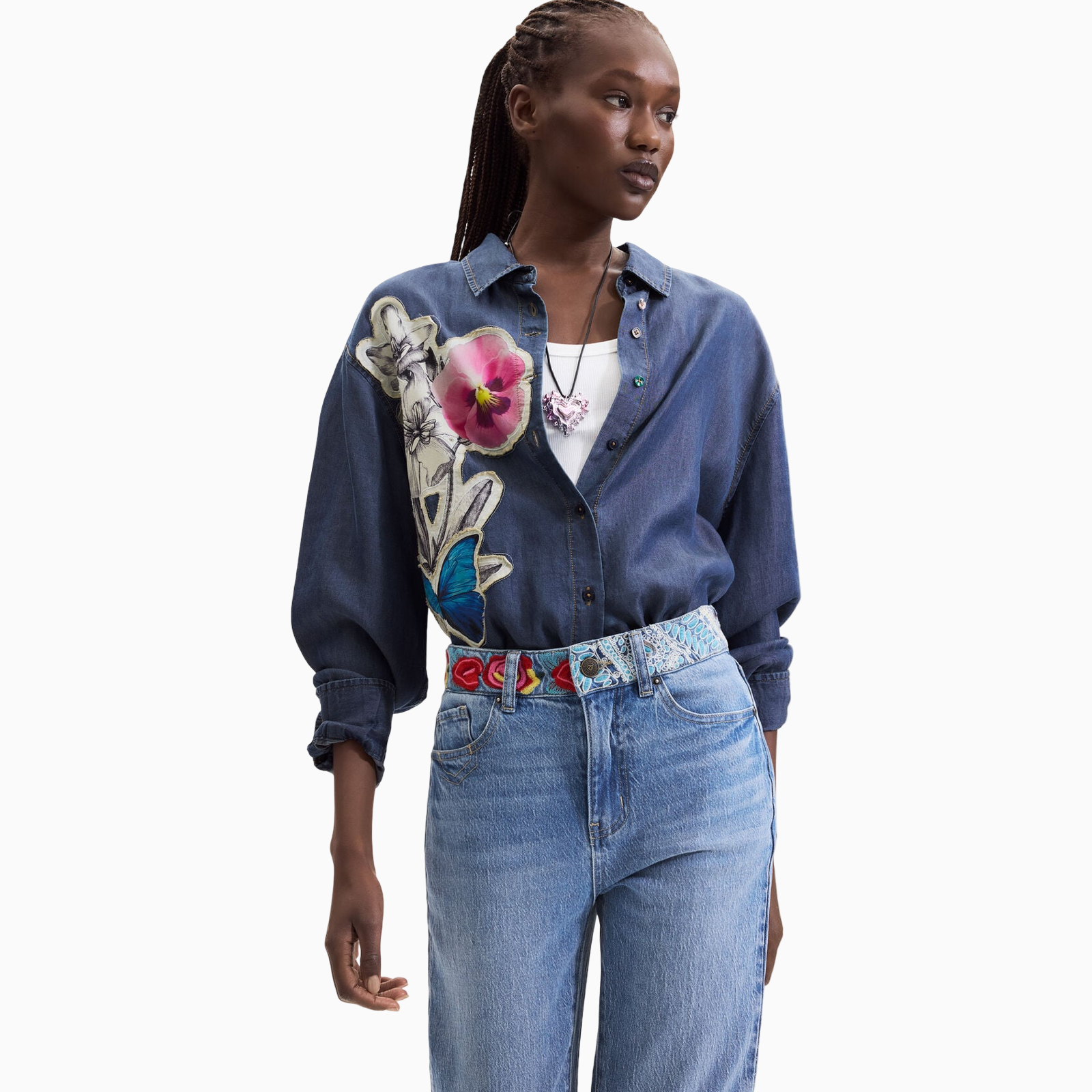 Дамски дънки Desigual Women Jeans 26WWDD06 5053 Close-Up