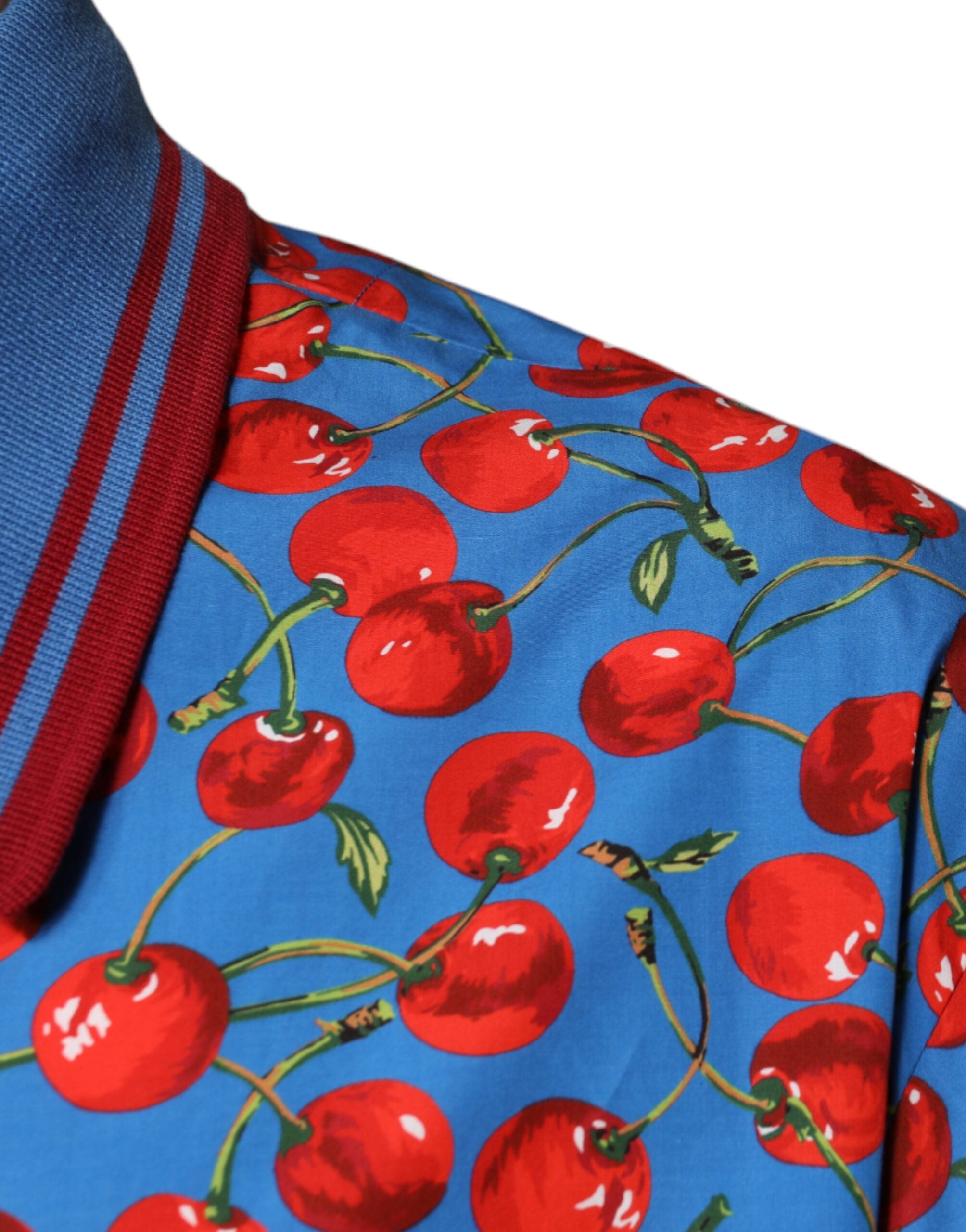 Мъжка поло тениска Dolce &amp; Gabbana Blue Cherry с памучна яка