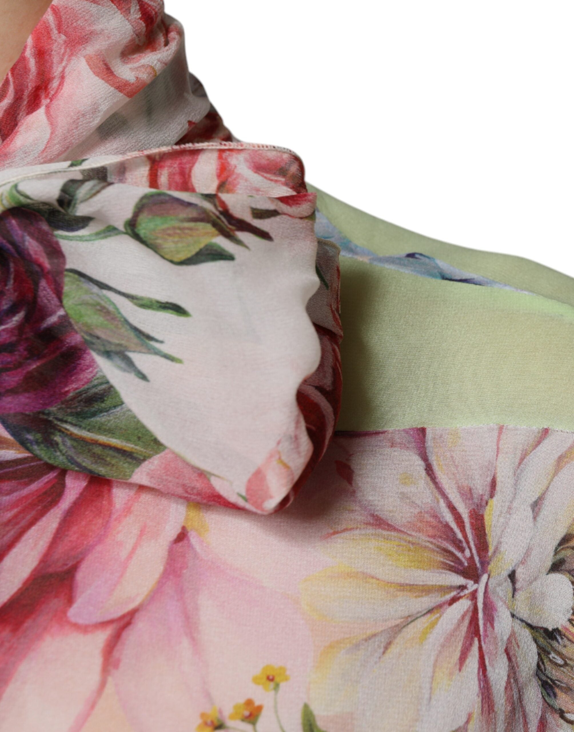 Dolce &amp; Gabbana Многоцветен флорален пачуърк Ascot яка