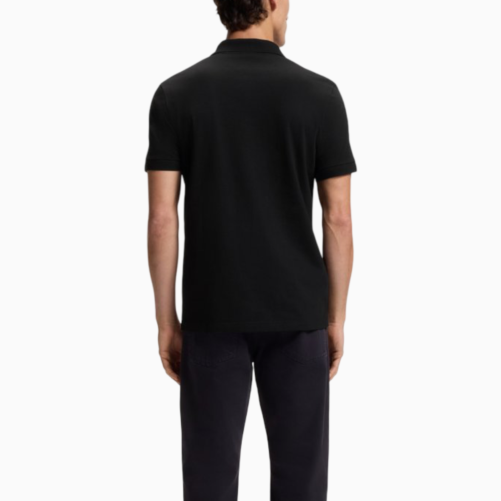 Мъжка черна поло тениска Boss Passerzip Men Polo 50537507 001 Back View