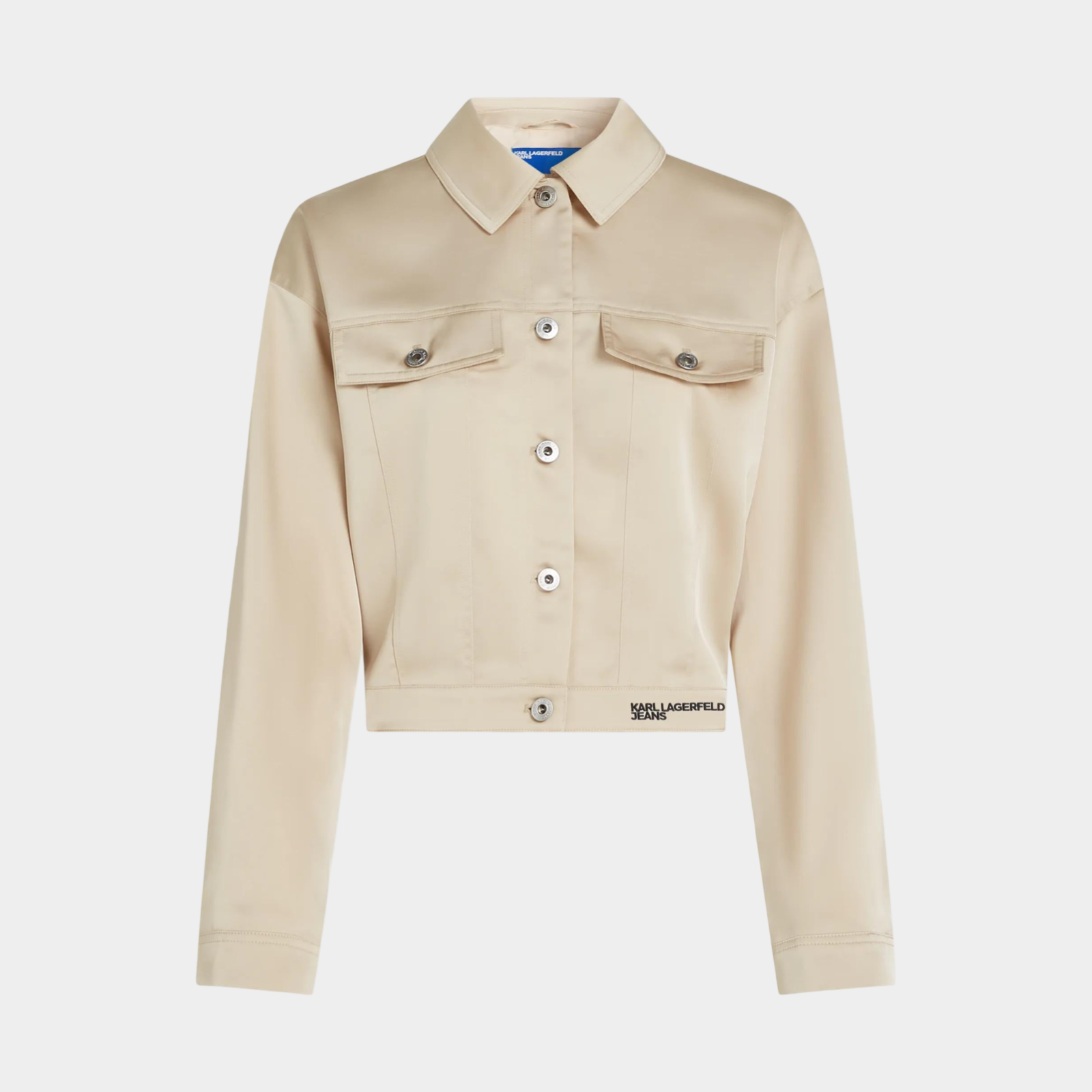 Дамско бежово сатенено яке Karl Lagerfeld Jeans Satin Cut-Out Jacket B2W14031 2MW Front View