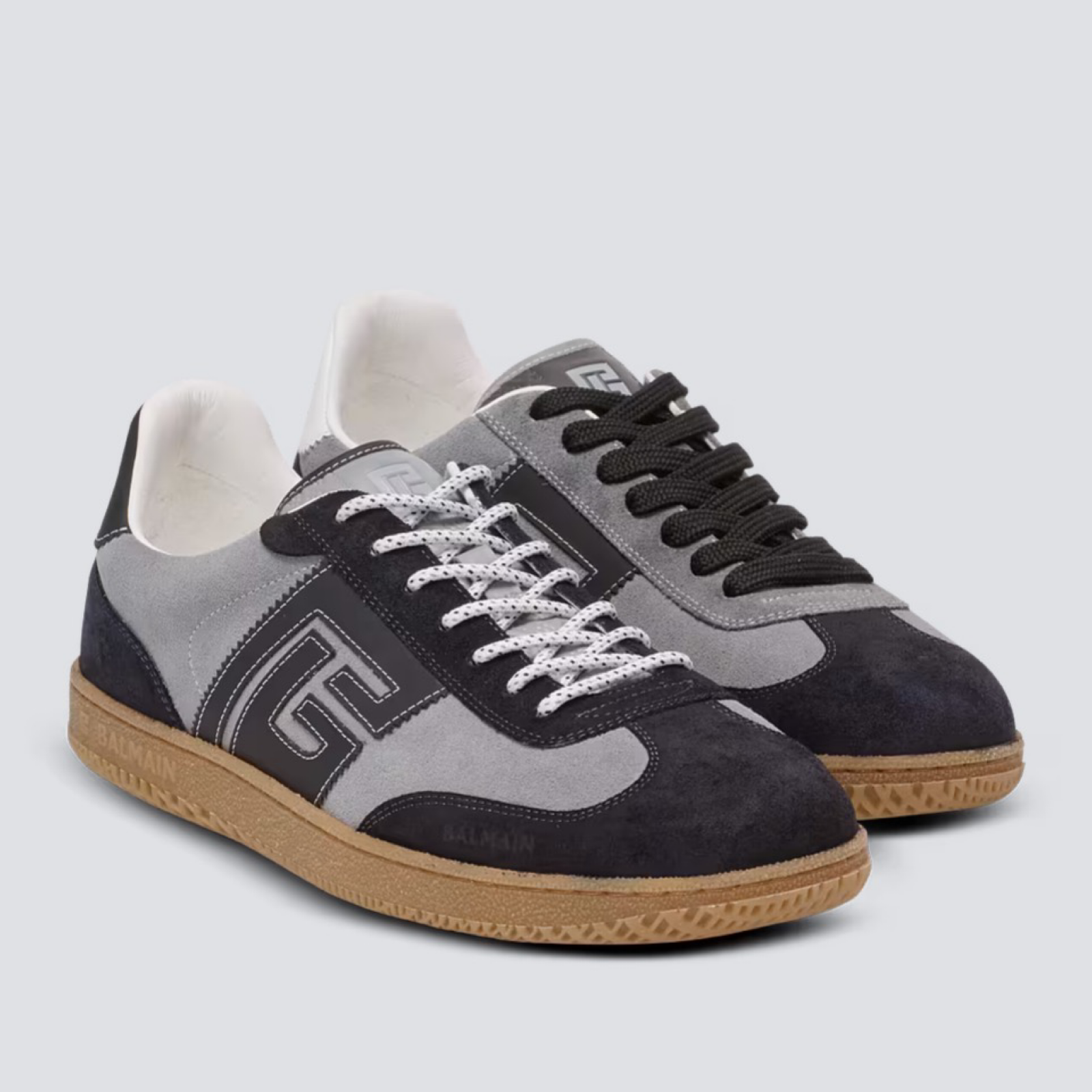 Balmain Suede Swan Sneakers GM1VI360LGVO Front View