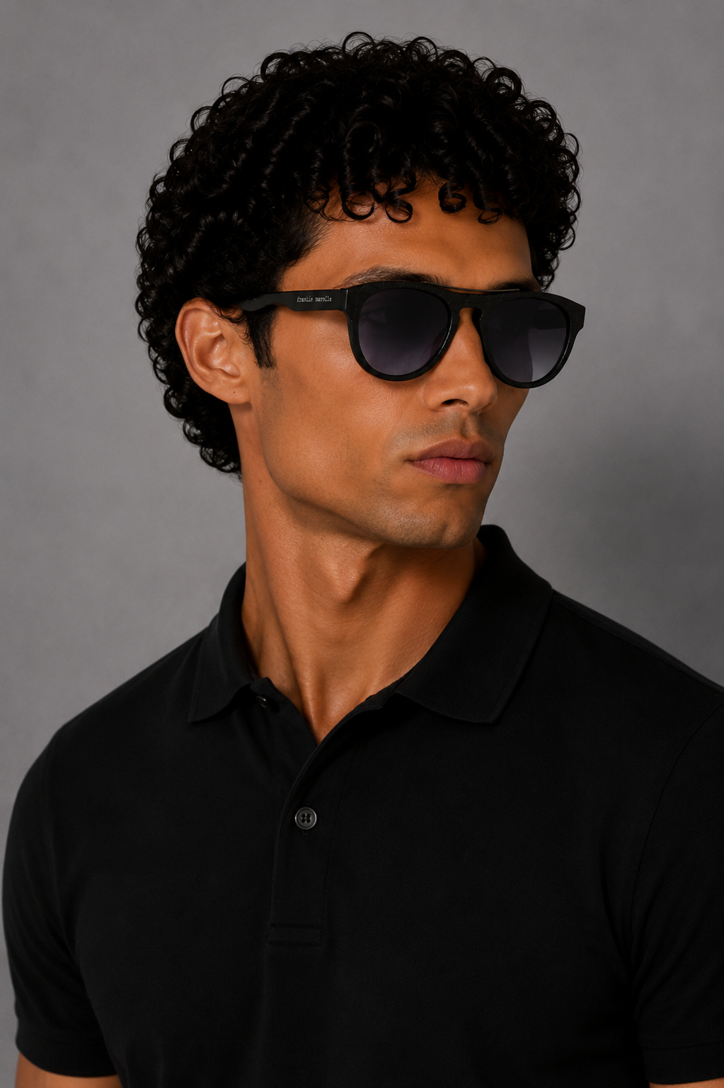 Мъжки слънчеви очила Frankie Morello Men Sunglasses FEMF8018US FR-C83 NERO/SILVER Model View