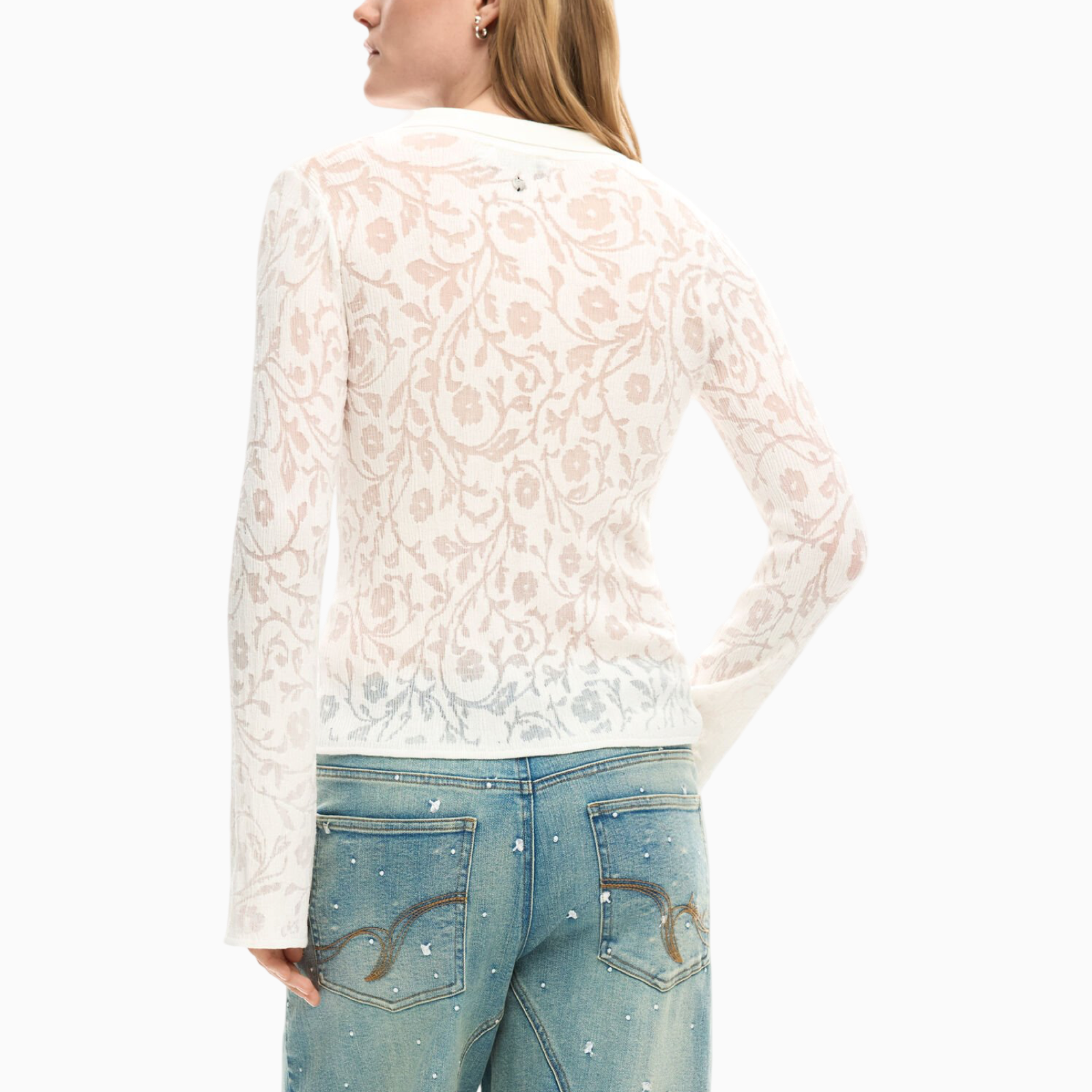 Дамска риза Desigual Women Shirt 26SWTF09 1001 Back View