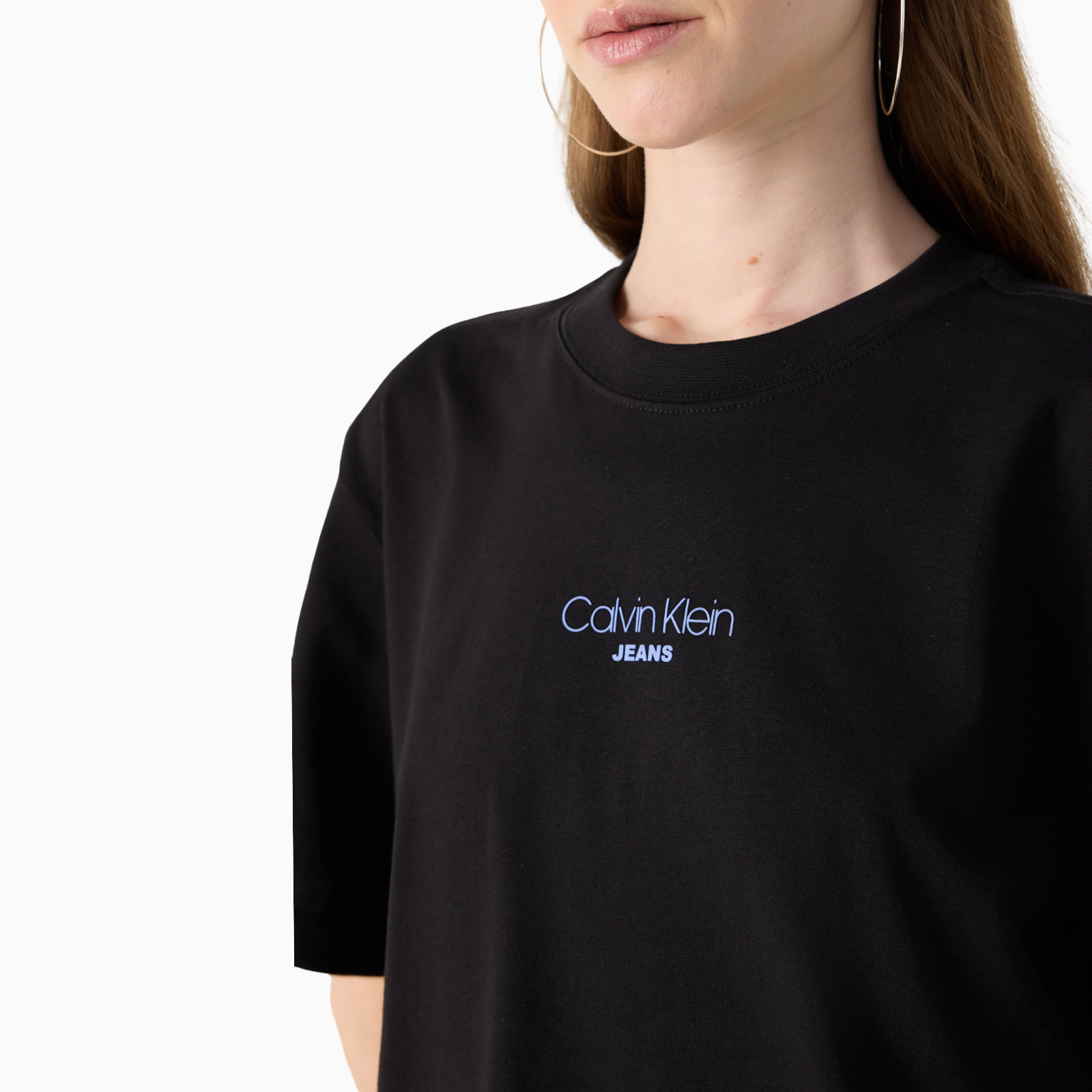 Дамска черна тениска Calvin Klein Jeans Women T-shirt LV047C858G Close-Up