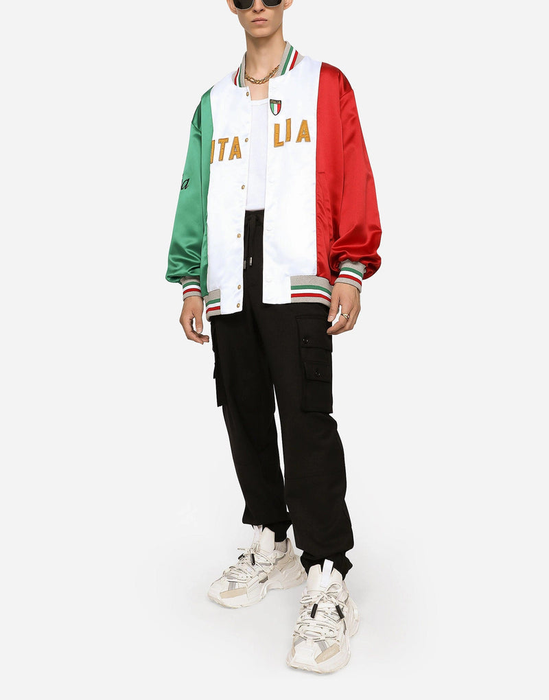 Мъжко луксозно яке бомбър в зелено, бяло и червено DOLCE & GABBANA
Men’s Luxury Italia Bomber Jacket