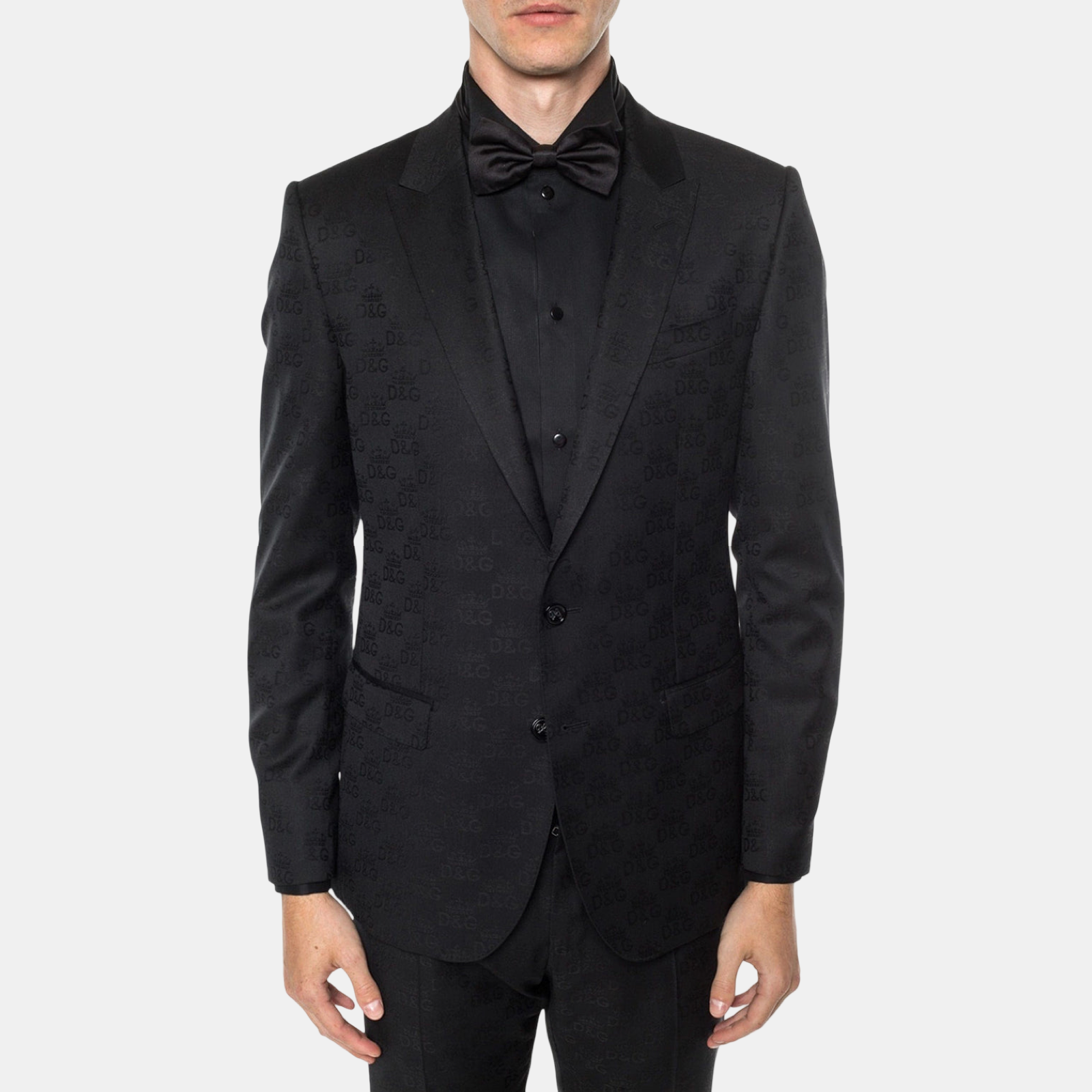 Dolce & Gabbana Jacquard Martini Men Blazer Front View