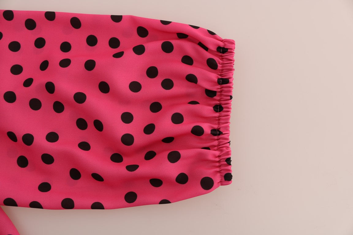 Копринена блуза на точки Dolce &amp; Gabbana Chic Pink Polka