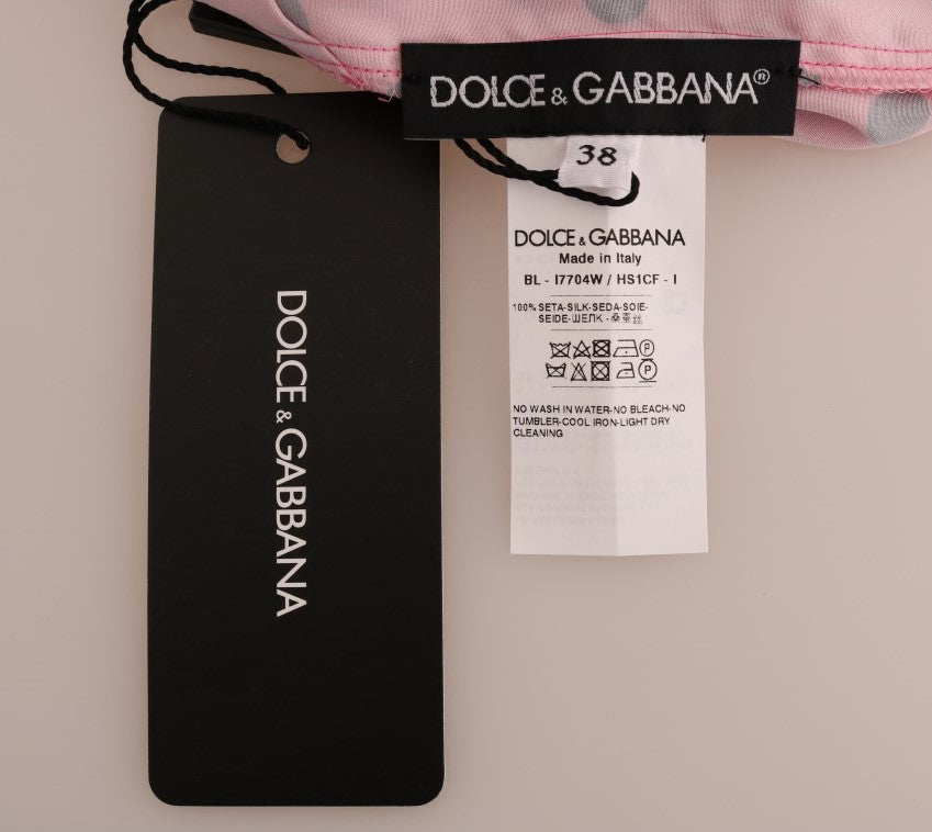 Копринена блуза на точки Dolce &amp; Gabbana Chic Pink Polka