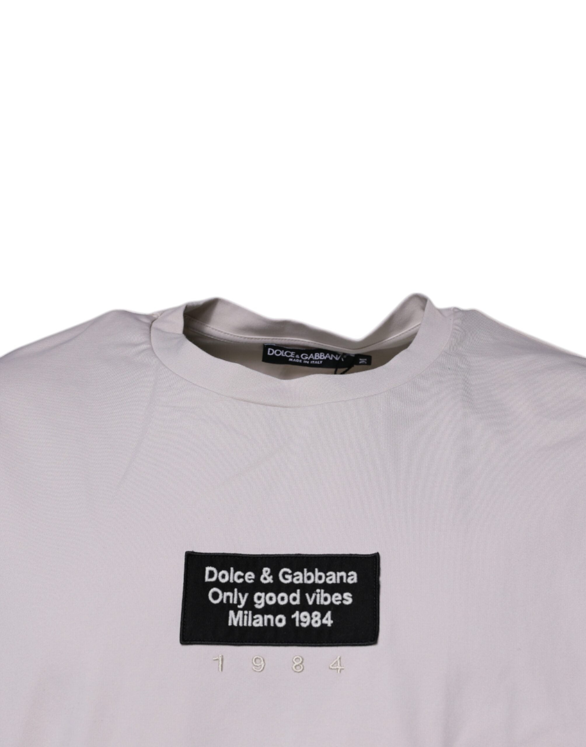Тениска Dolce &amp; Gabbana Beige DG с кръгло деколте и къси ръкави
