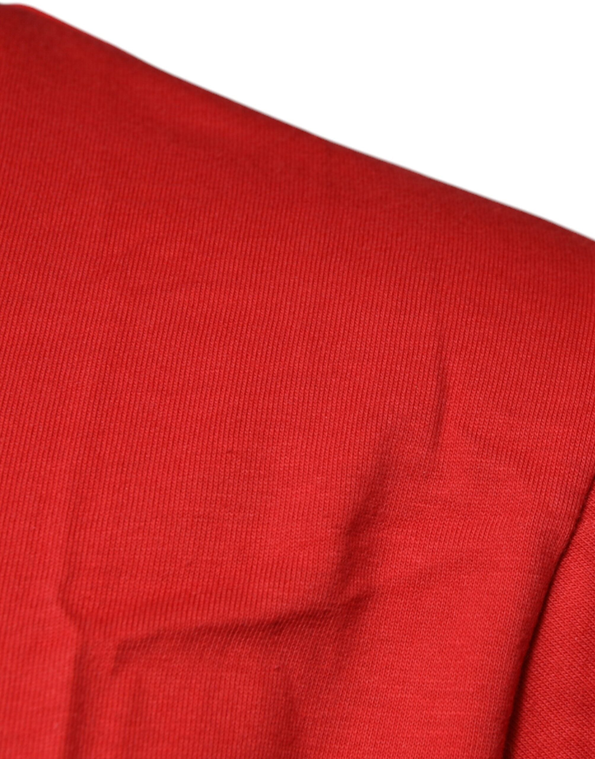 Памучна тениска с кръгла яка Dolce &amp; Gabbana Red DG Logo