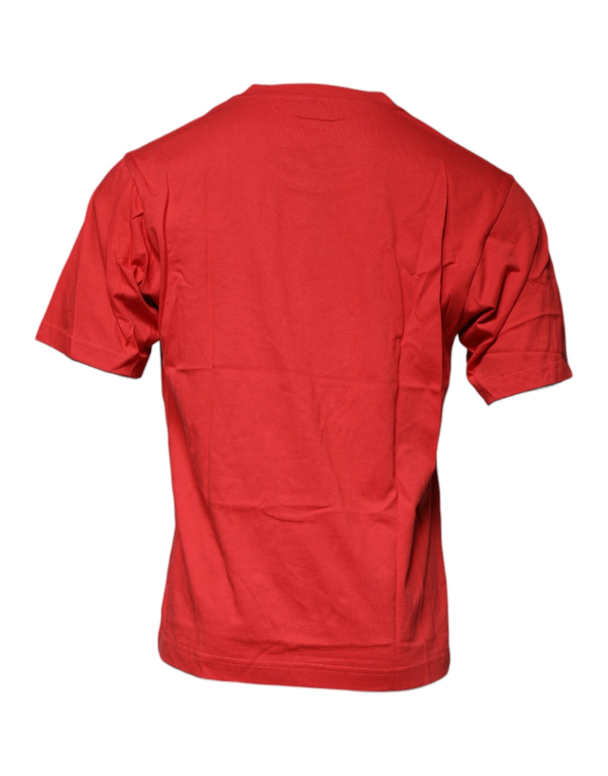Памучна тениска с кръгла яка Dolce &amp; Gabbana Red DG Logo