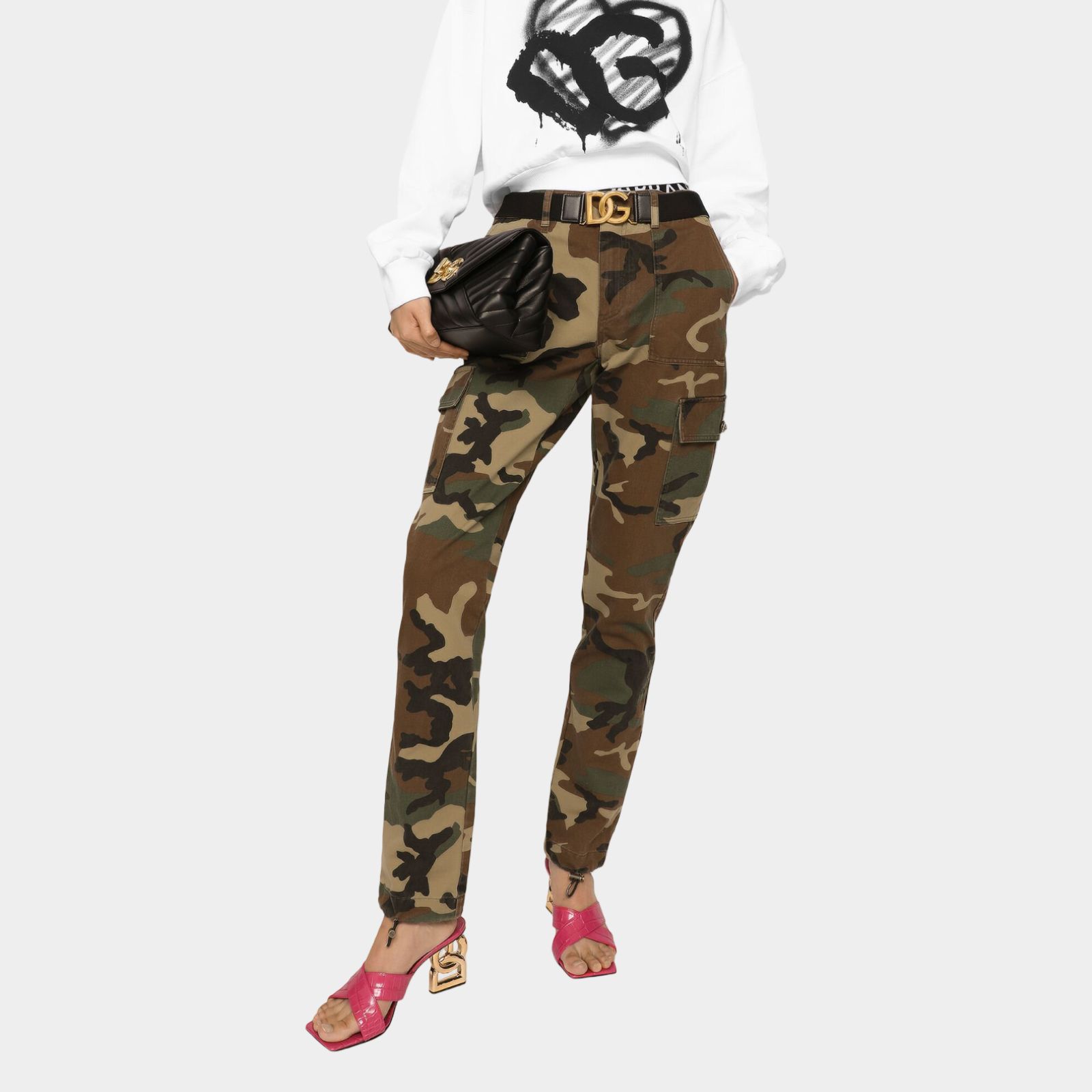 Dolce & Gabbana Camouflage Cargo Pant FTCH0T GDAT4 S9000 Front View