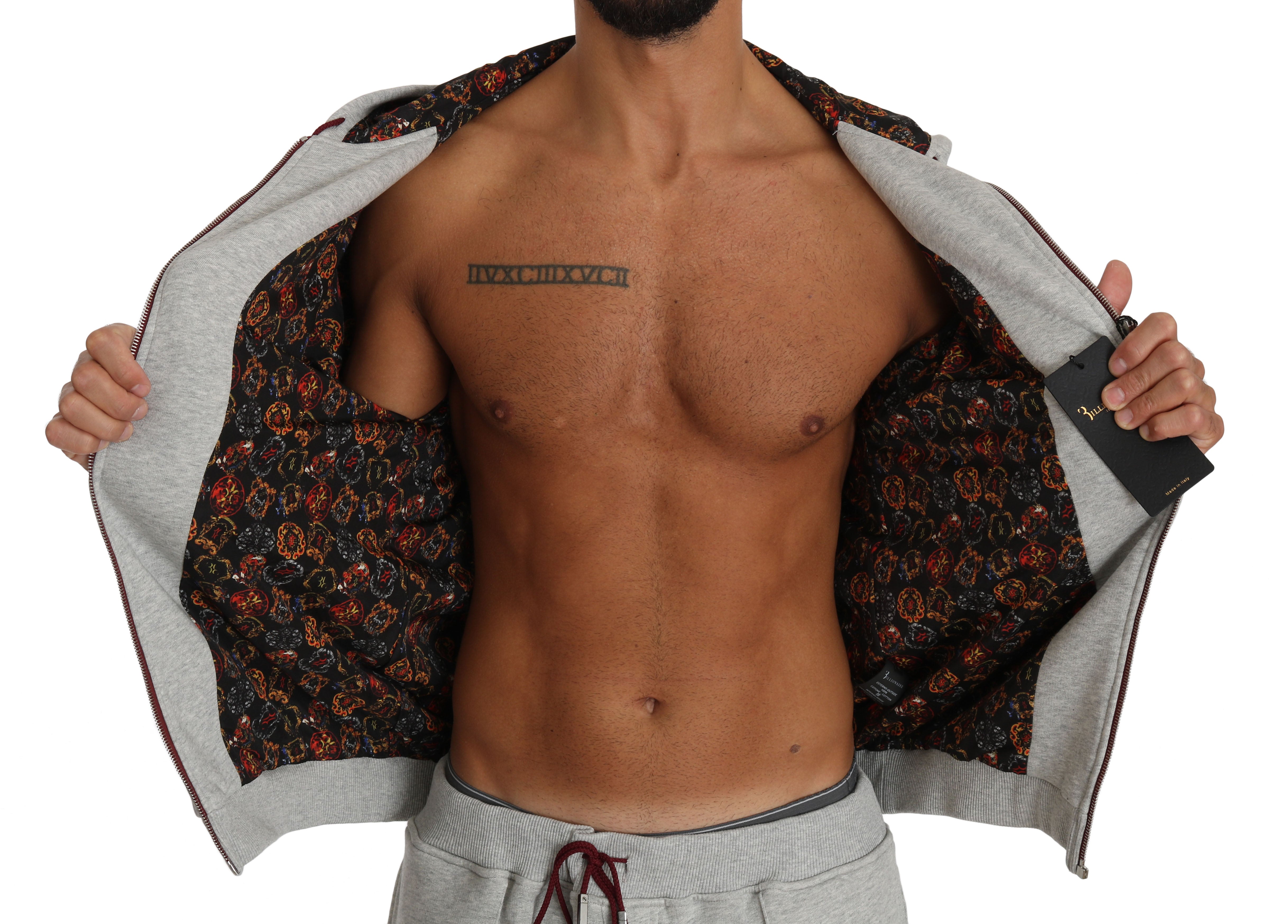 Елегантен ансамбъл от сив анцуг с качулка Billionaire Italian Couture