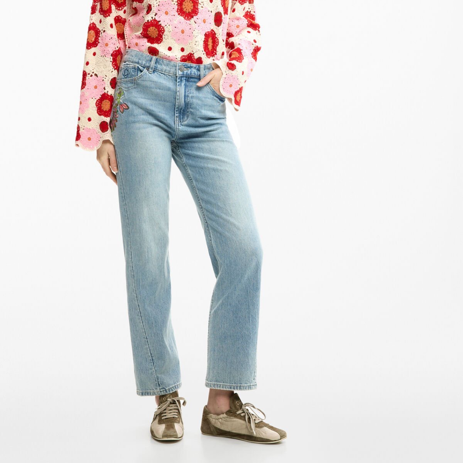 Дамски дънки Desigual Women Jeans 26SWDD30 5053 Front View