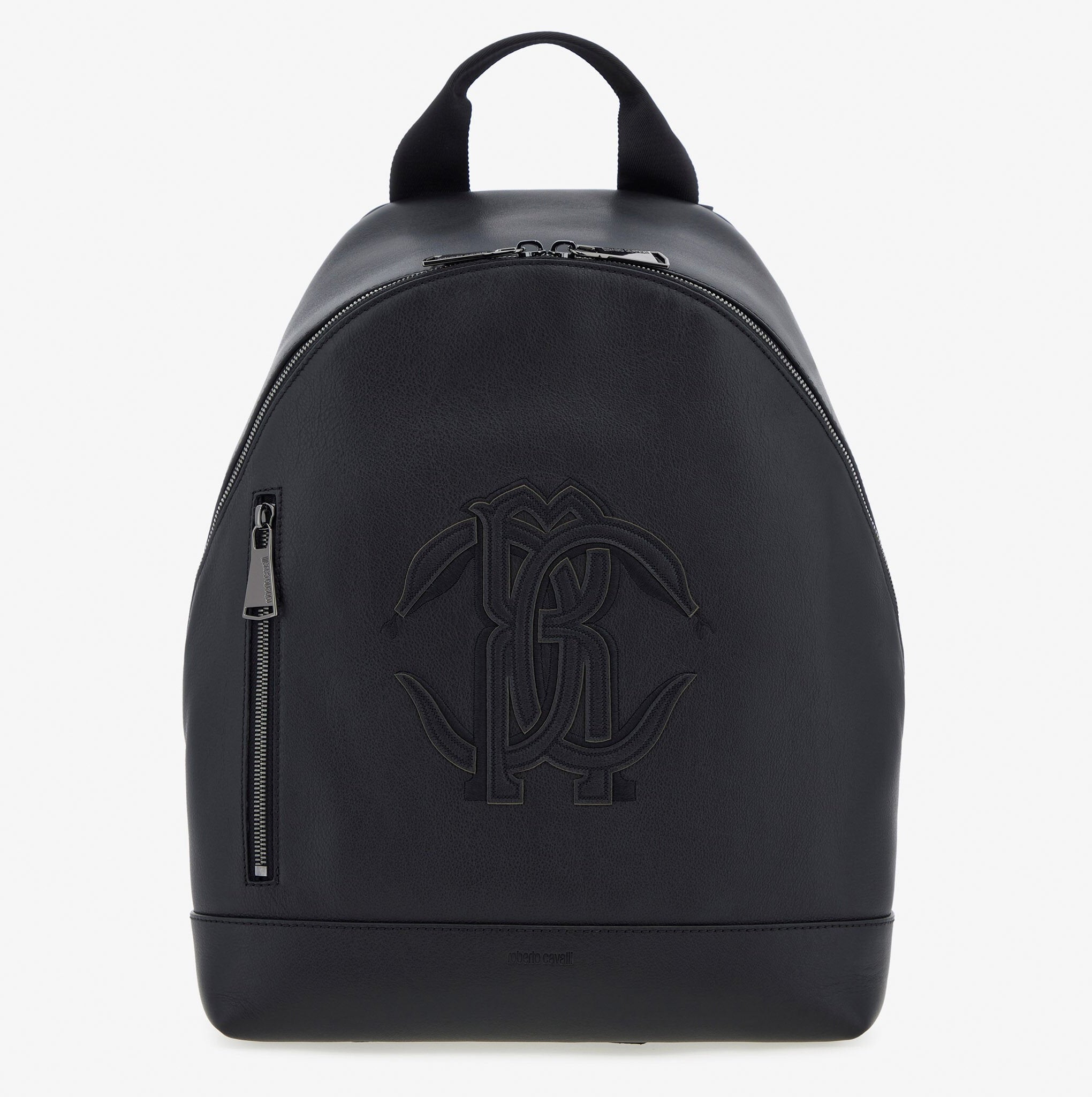 Roberto Cavalli Black Leather Backpack
