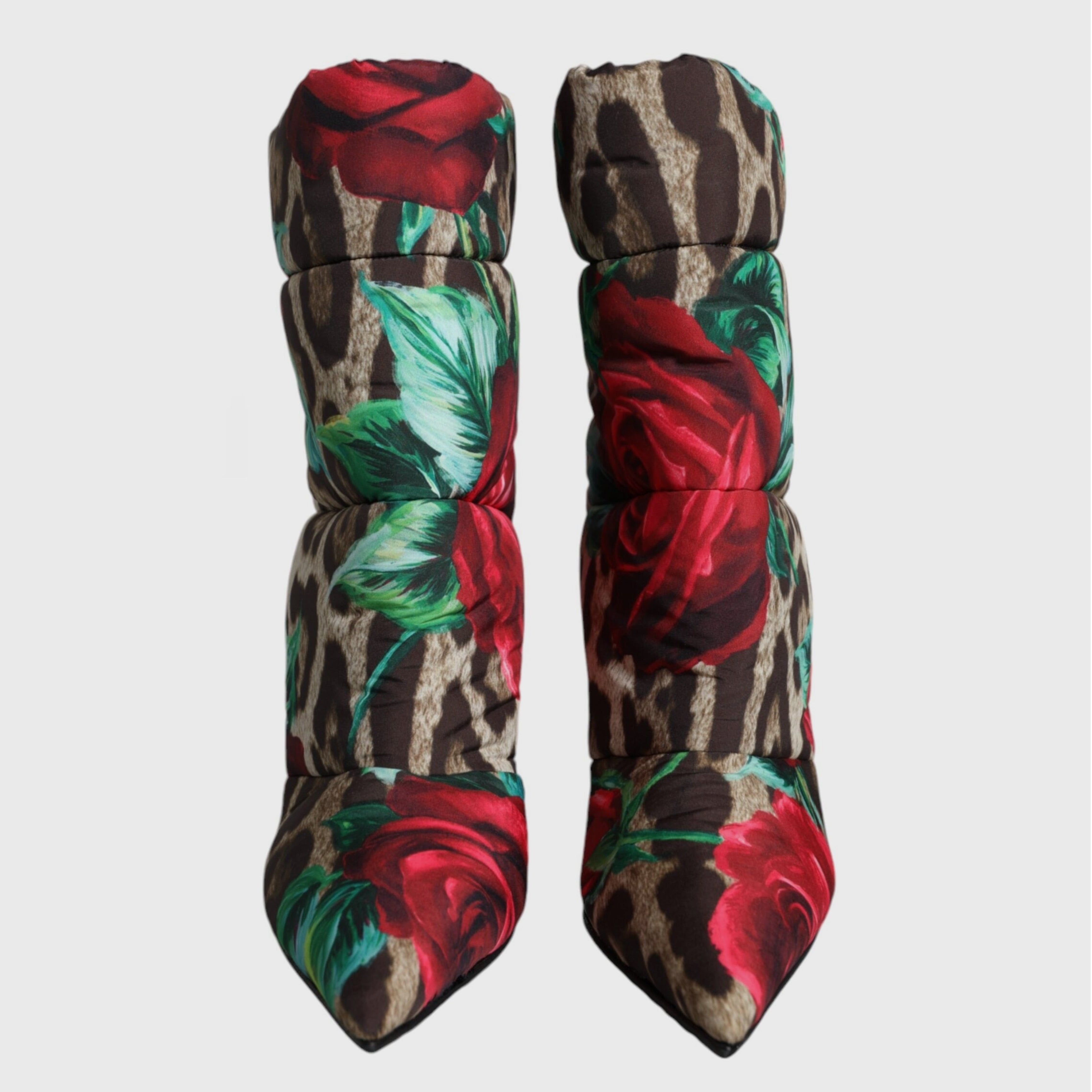 Дамски боти на висок ток с принт на леопард и рози DOLCE & GABBANA
Women’s Luxury Leopard and Roses Ankle Boots