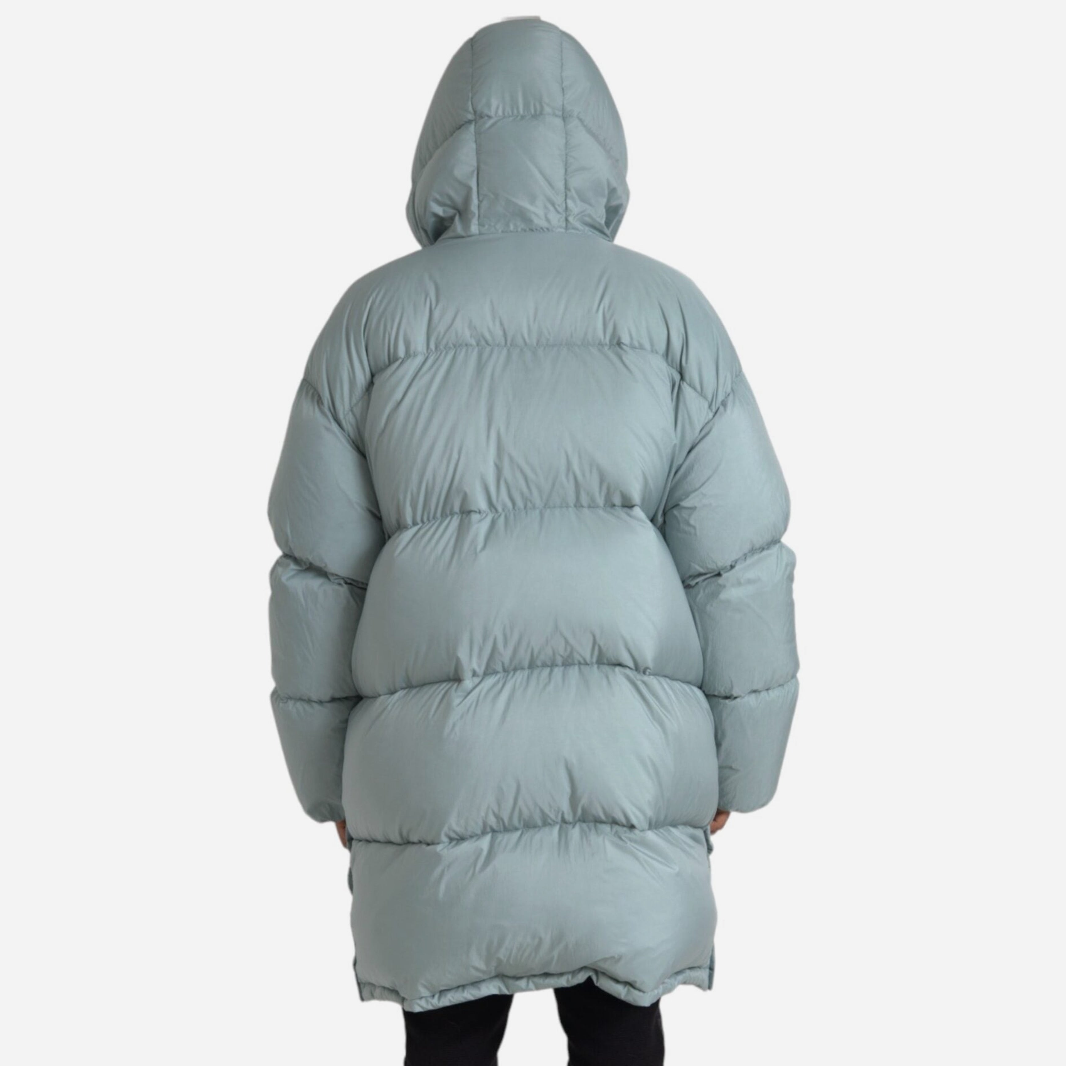 Мъжко дълго пухено парка яке в светло синьо DOLCE & GABBANA Men’s Luxury Light Blue Quilted Hooded Parka Jacket