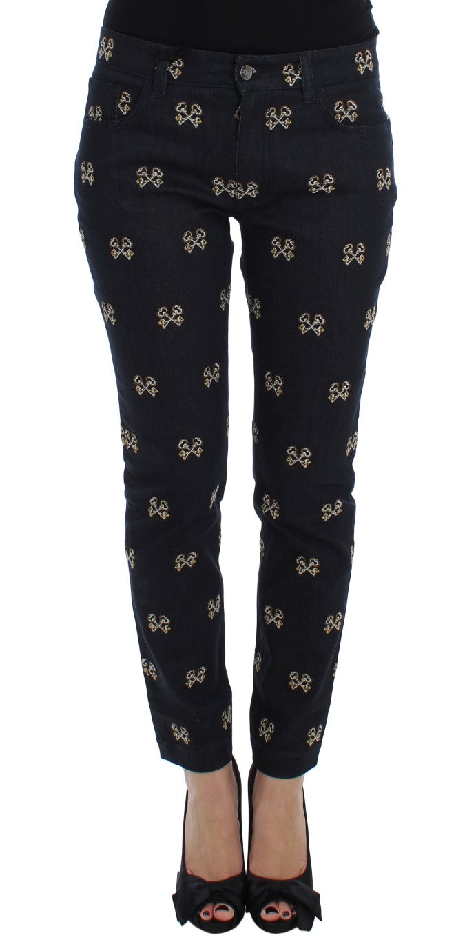 Dolce &amp; Gabbana Елегантни бродирани тесни дънки от деним