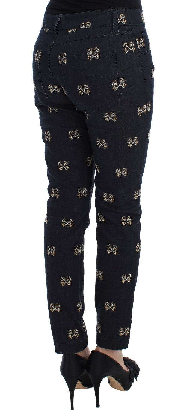 Dolce &amp; Gabbana Елегантни бродирани тесни дънки от деним