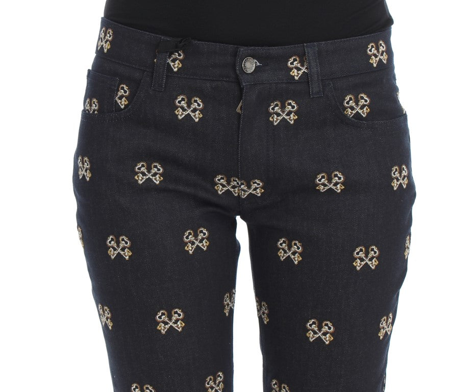 Dolce &amp; Gabbana Елегантни бродирани тесни дънки от деним