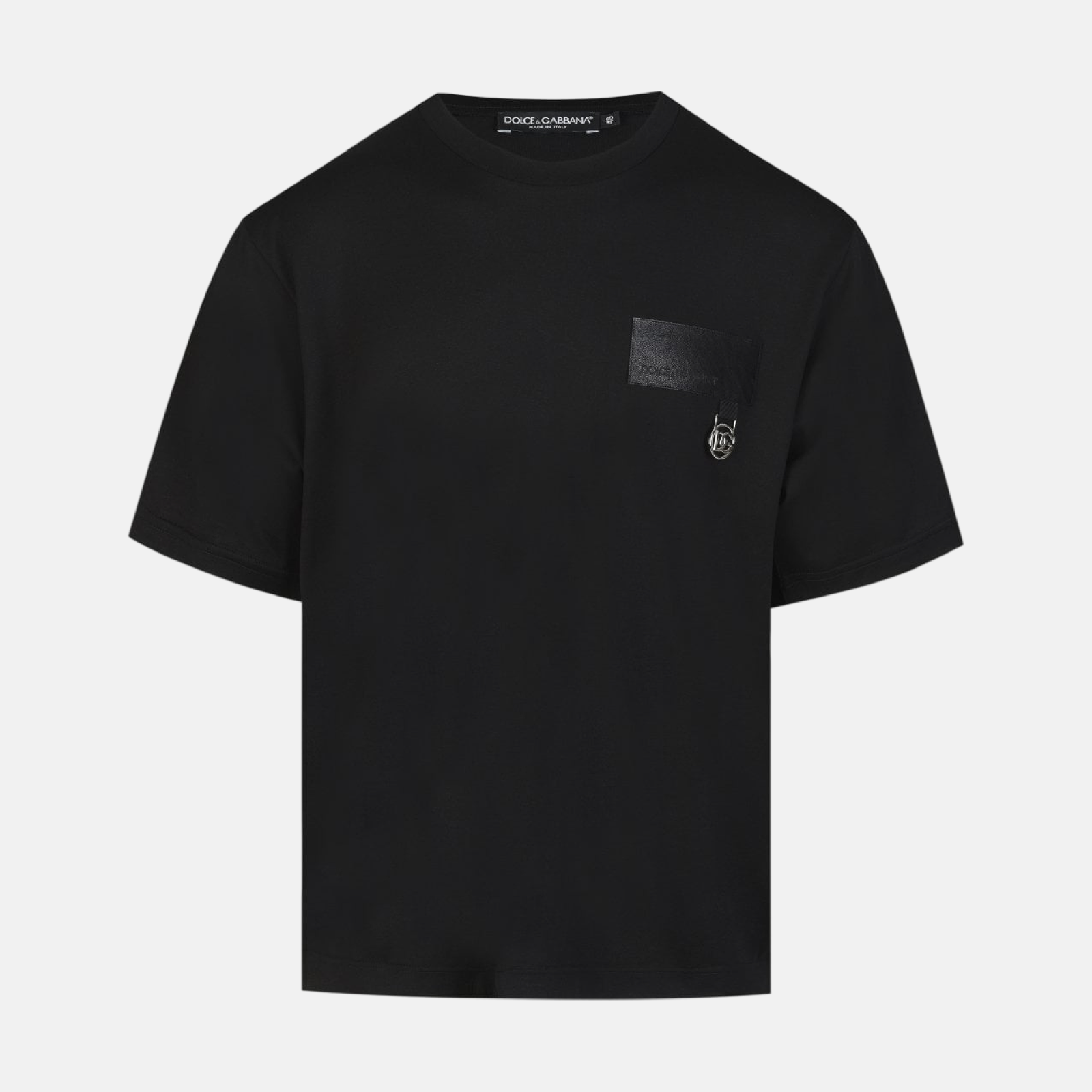  Мъжка черна тениска Dolce & Gabbana Logo Patch Men T-shirt G8NC5Z G7A2H