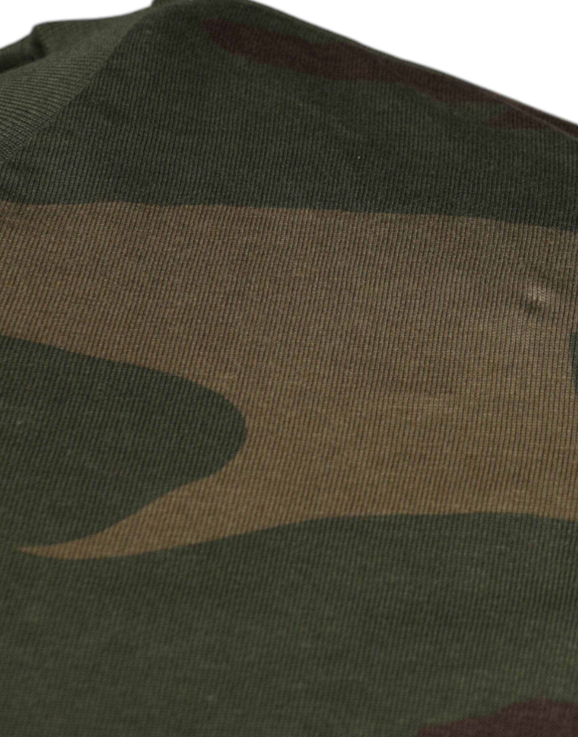 Dolce &amp; Gabbana Многоцветна камуфлажна памучна тениска с кръгло деколте