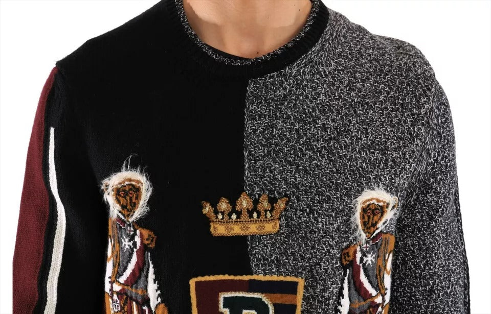 Многоцветен кашмирен вълнен пуловер Dolce &amp; Gabbana KING Knight Monkey