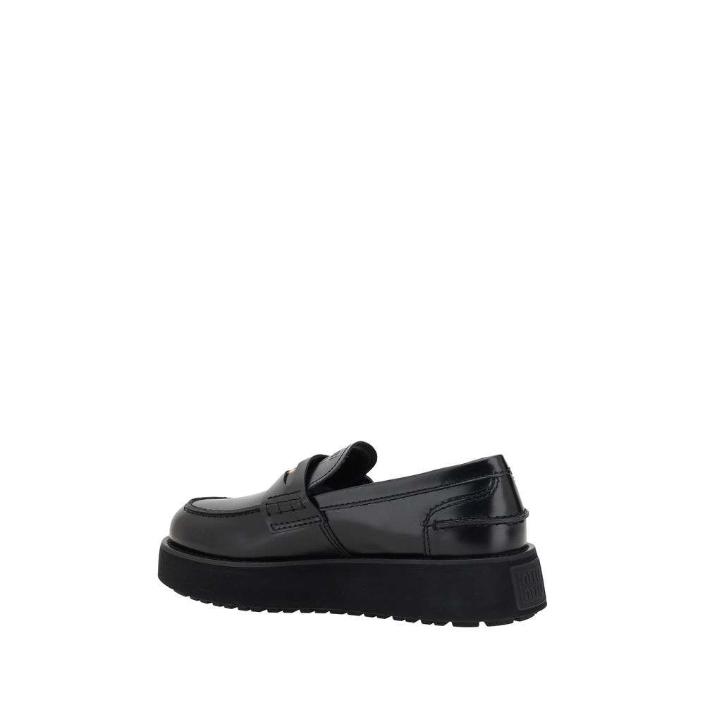 Кожени мокасини Miu Miu