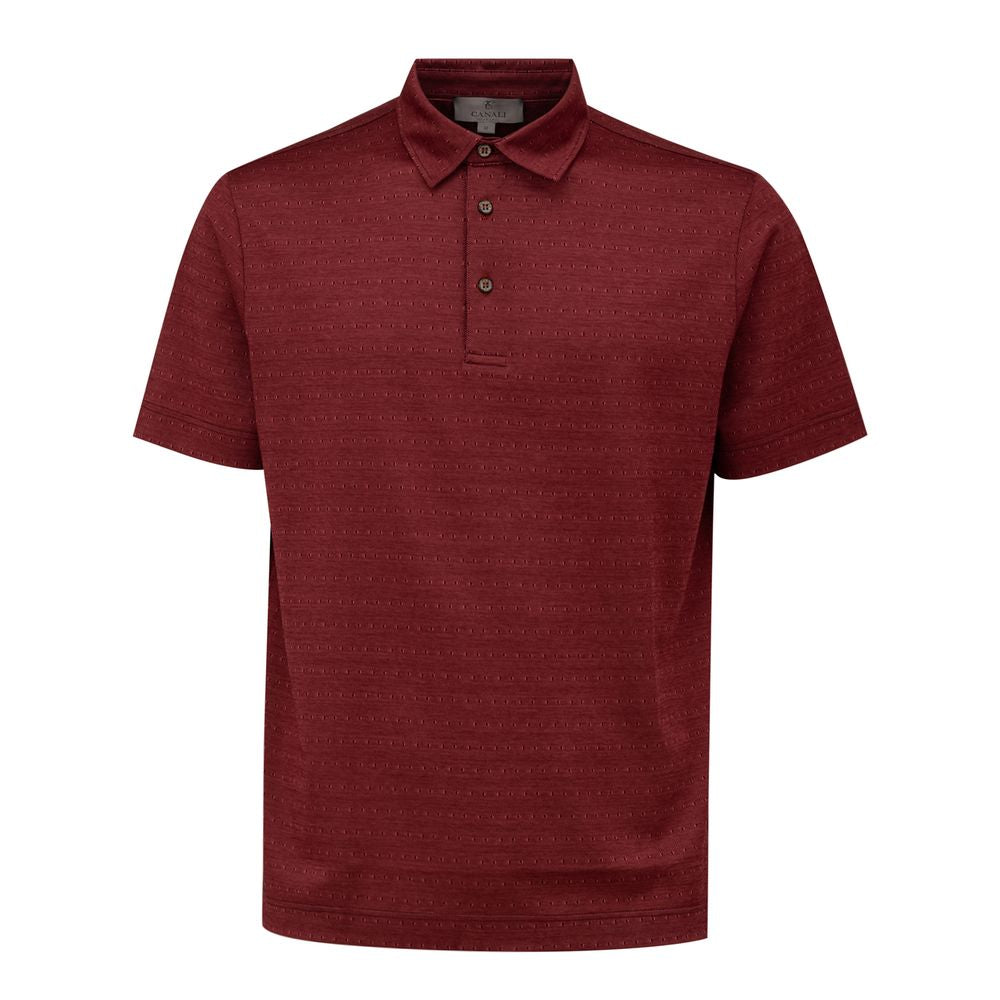 Памучна поло риза Canali Burgundy