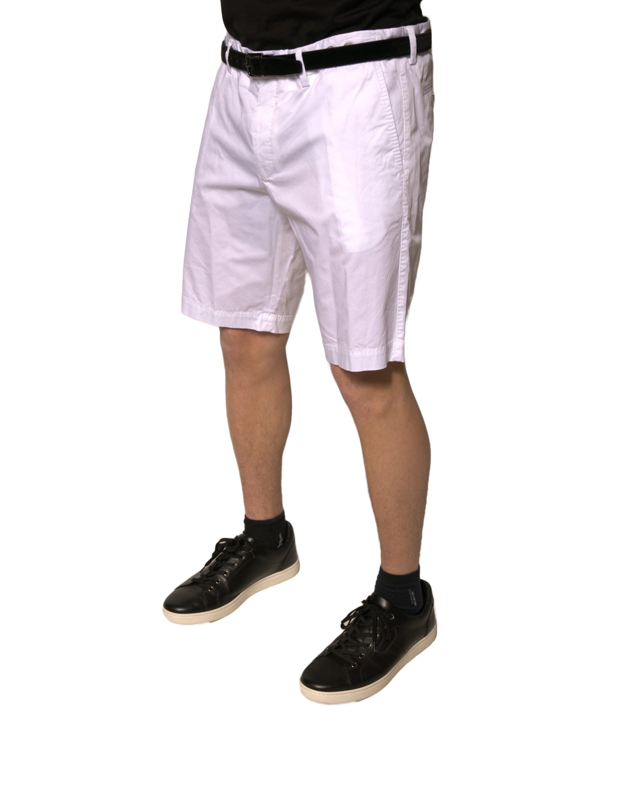 Dolce &amp; Gabbana Бели панталони Chinos от памучни еластични ежедневни шорти