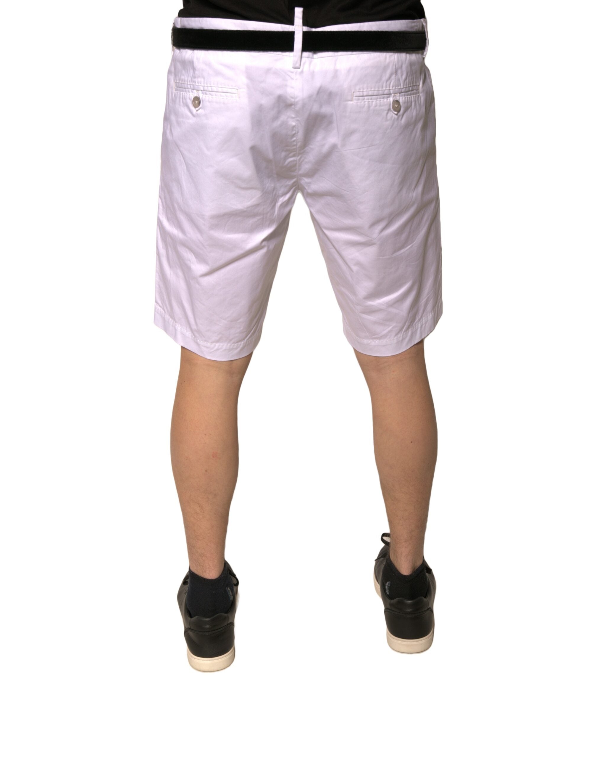 Dolce &amp; Gabbana Бели панталони Chinos от памучни еластични ежедневни шорти